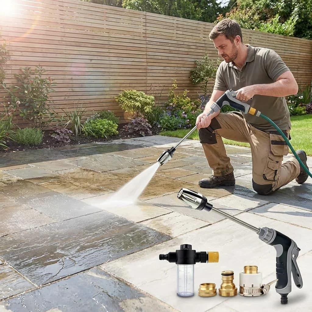 Professional Pressure Washer with Quick Connect Tips, Adjustable Wand, Stainless Steel Universal Hose Fit - Model 16F432