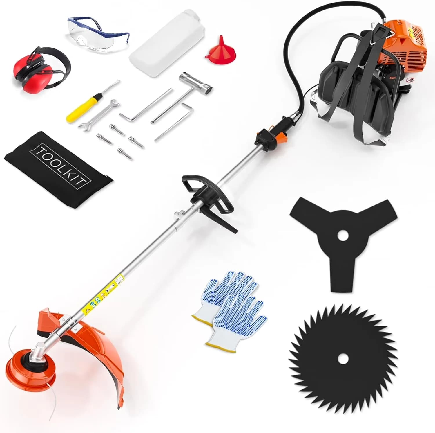 Stylish String Trimmer with Labor-saving, 3-in-1 Use, 52cc 3 in 1 Weed Eater Gas Powered - Model F9C5B1
