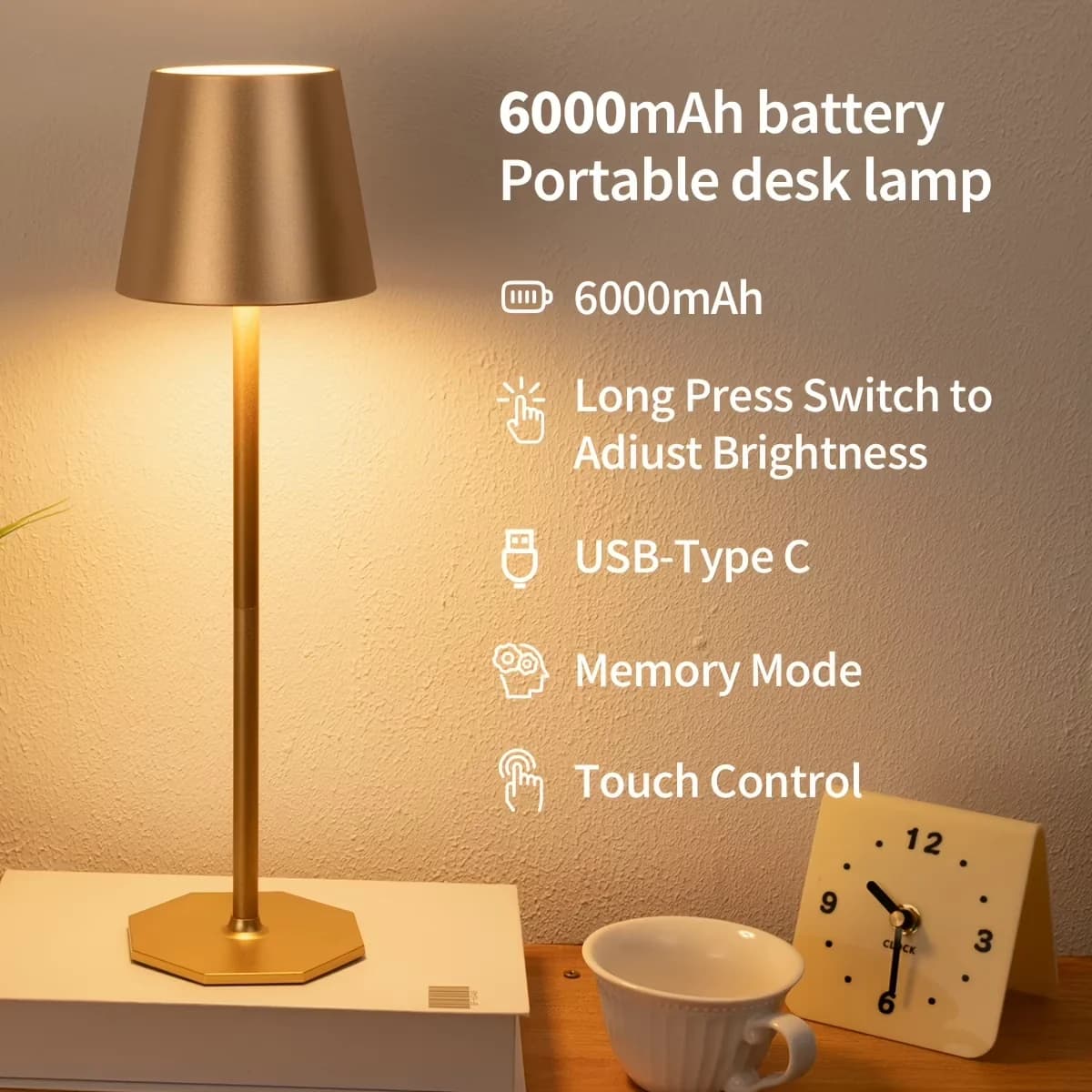 Lamp Stylish with LED, Battery, Contemporary - Black 2 Pack - Heavy Duty Model 457B89