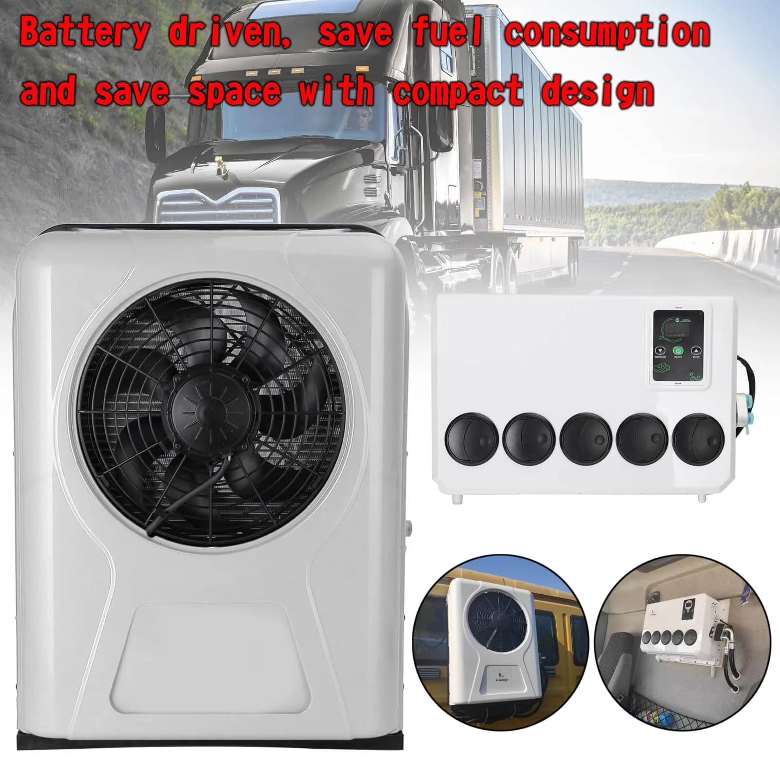 Stylish Air Conditioner with 12000 BTU, 12V, 12V 12000 BTU Truck Cab RV Split AC Fits - Model 347461
