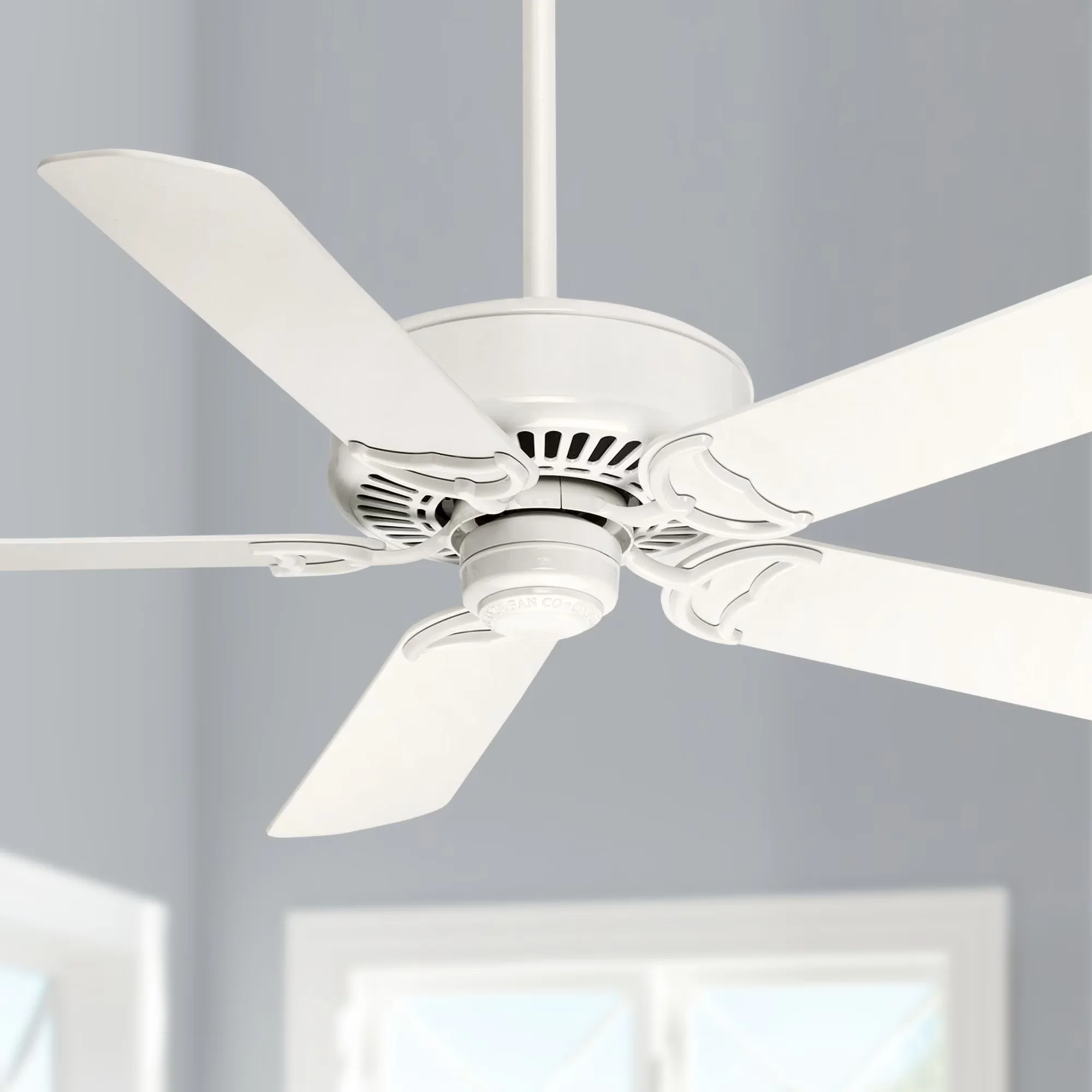 Sleek Ceiling Fan with Rustic/Lodge, Energy Efficient, Mpn: 59510 - White No Shade Model 6FD742