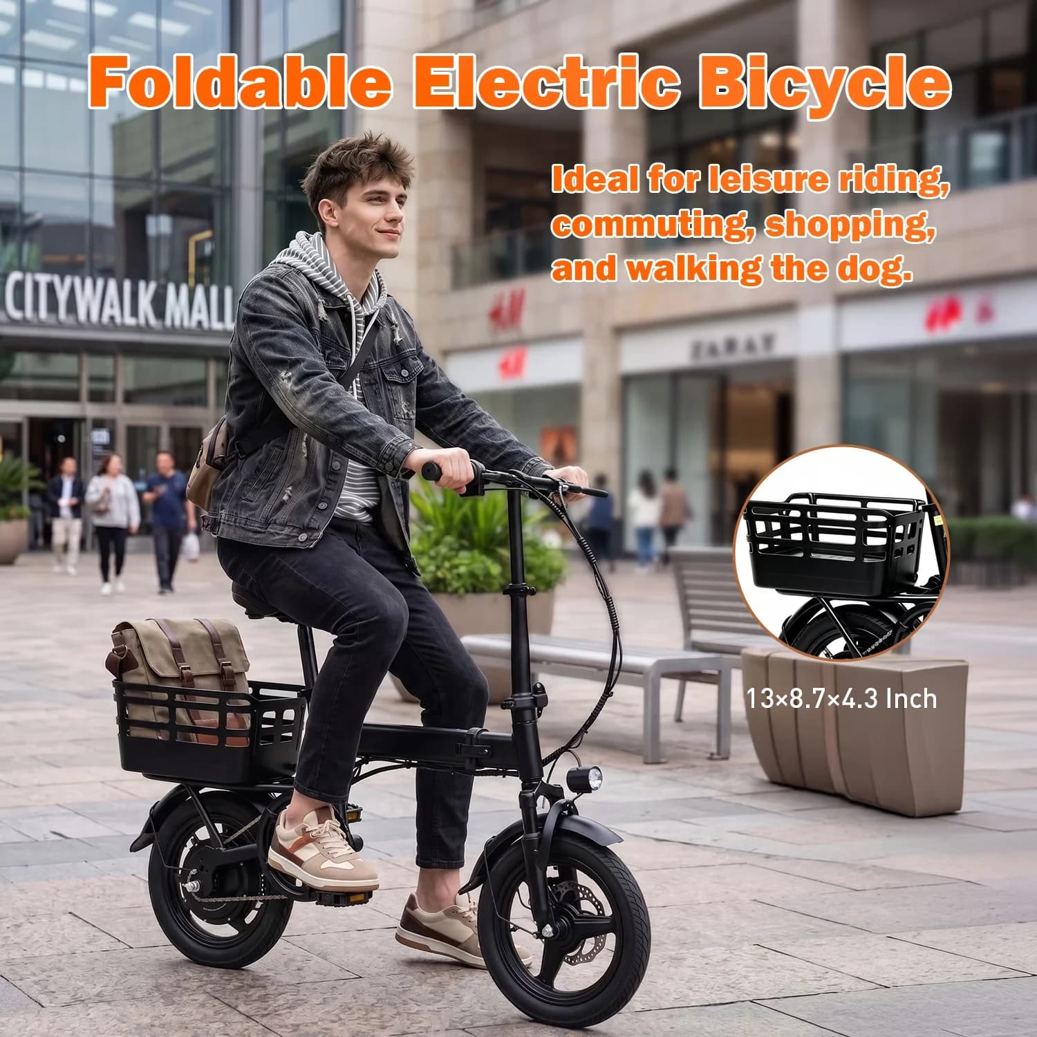 Compact Electric Bike with 500W, Foldable, Adjustable Speed - Professional Series Model A13E92