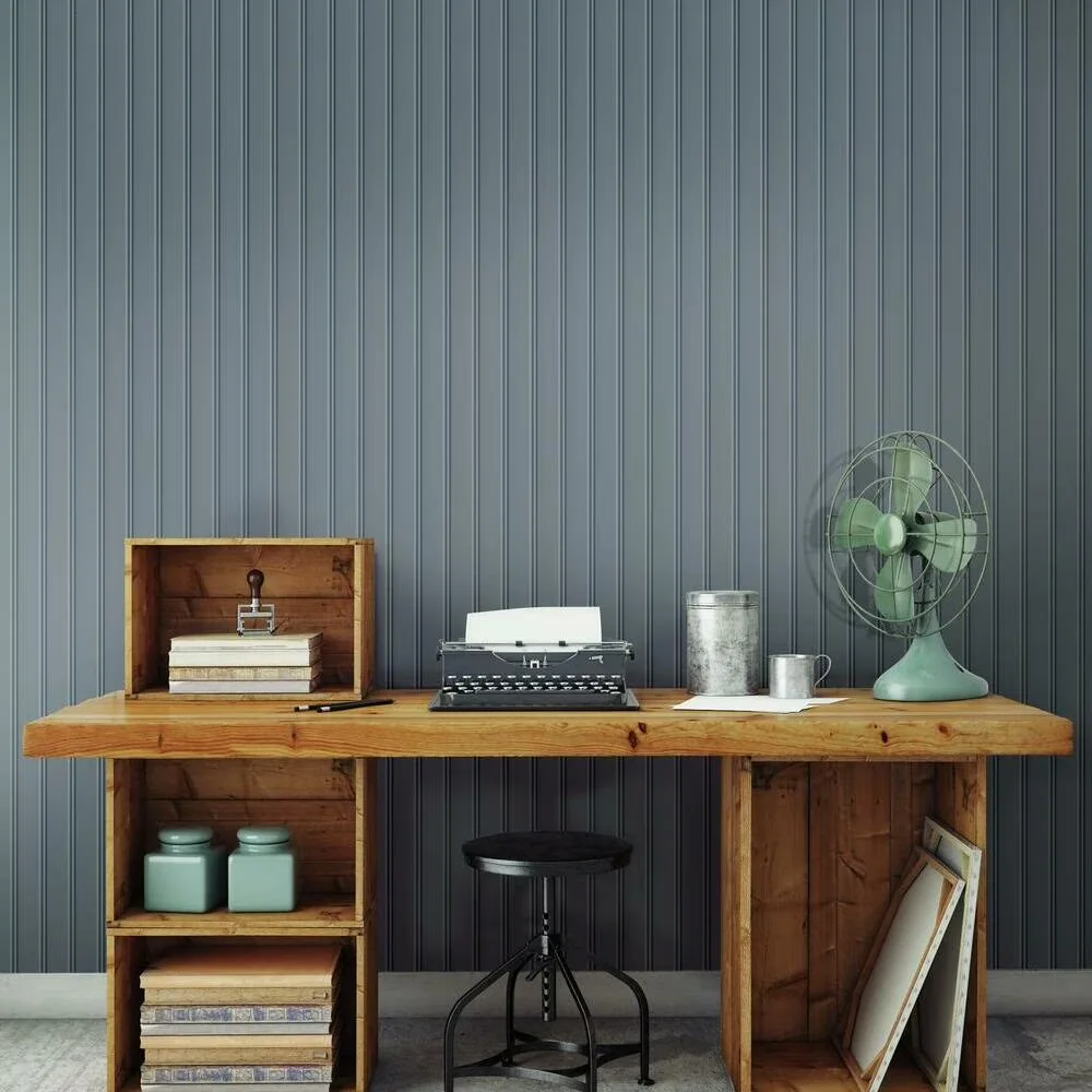 Wallpaper Classic with Removable, Easy to use, Beadboard Peel and Stick - Blue Vinyl Model 2CC085