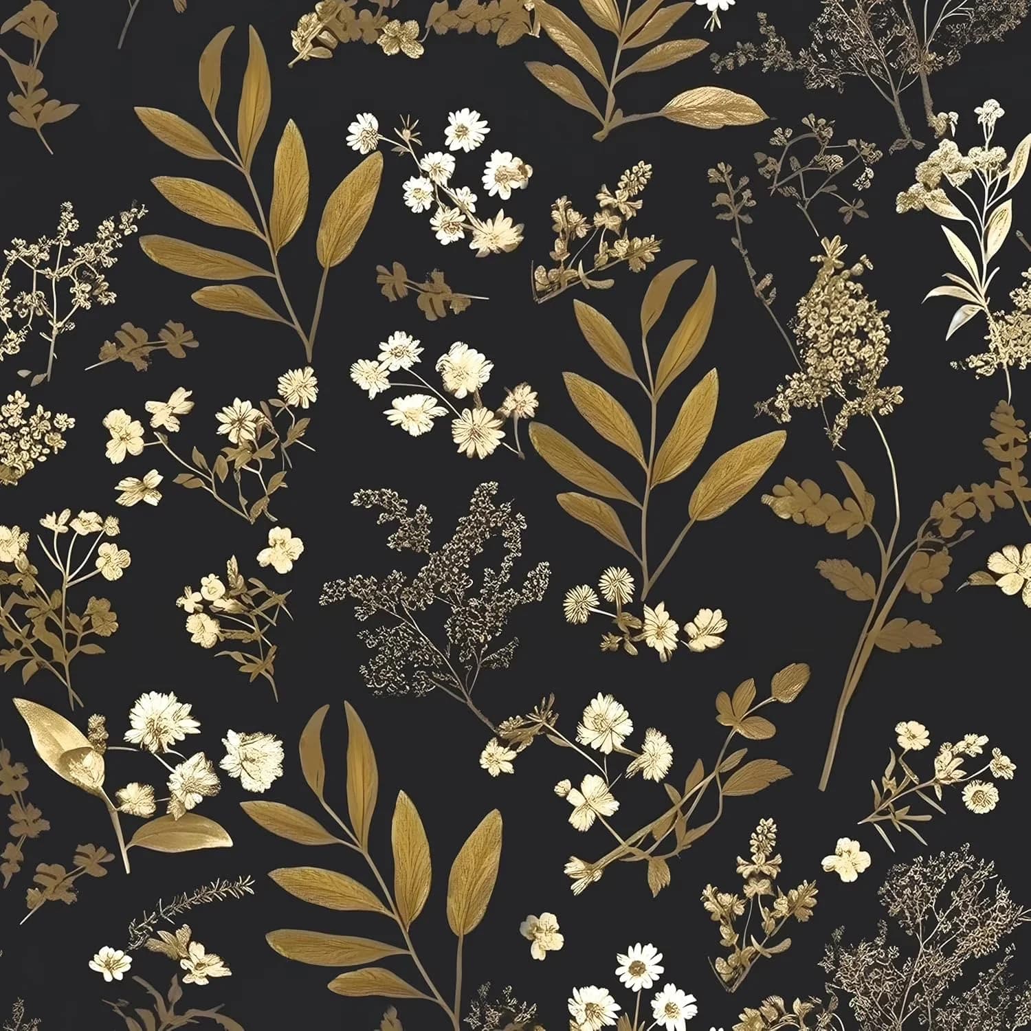 Stylish Wallpaper with Waterproof, Removable - Vinyl Gold for Bedroom 5in Model 7AB8FA
