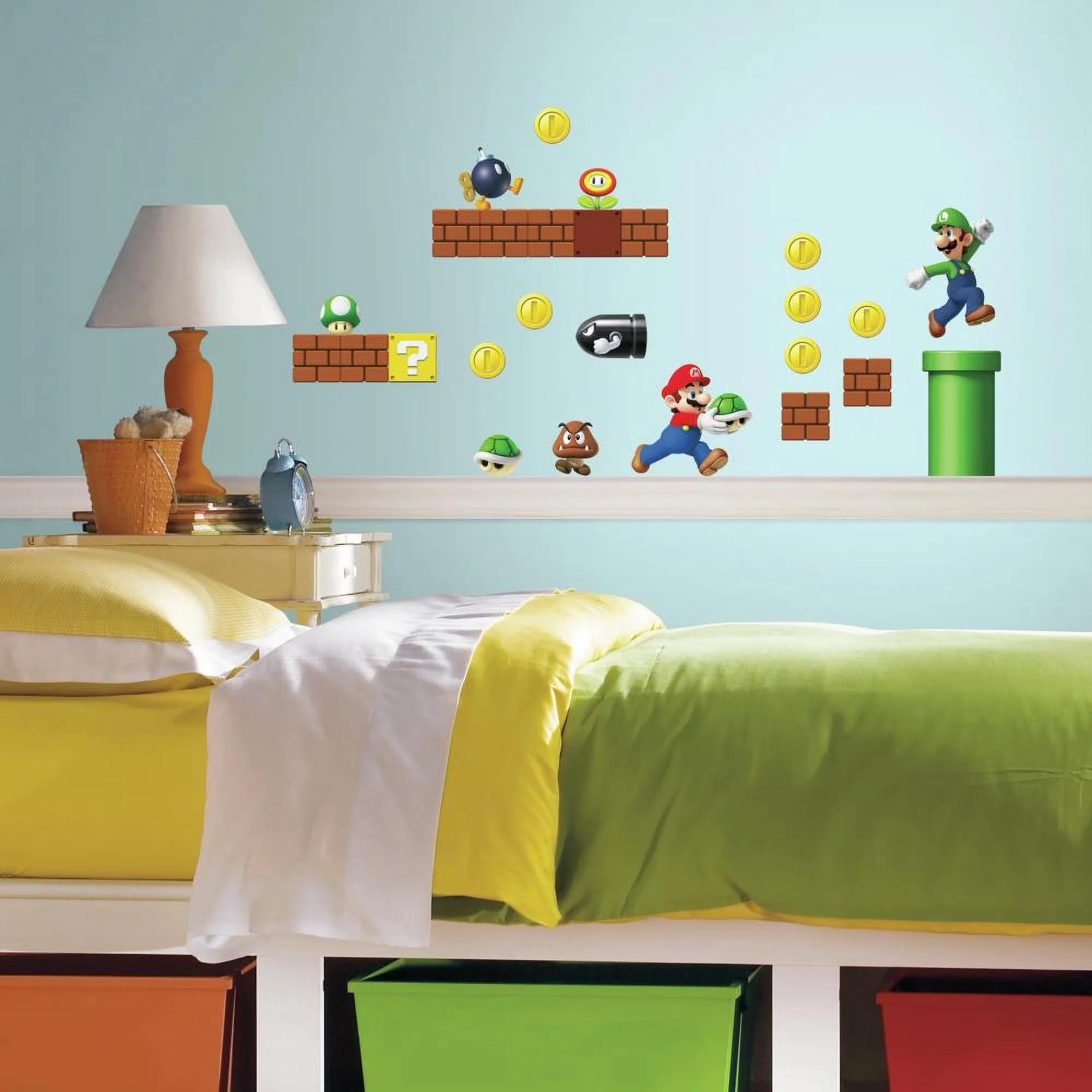 Wallpaper Wall Decals Wall Covering Quality with Reusable, Easy to remove and reapply, Peel and Stick Appliques - Green, Yellow,... Model 8E50C0