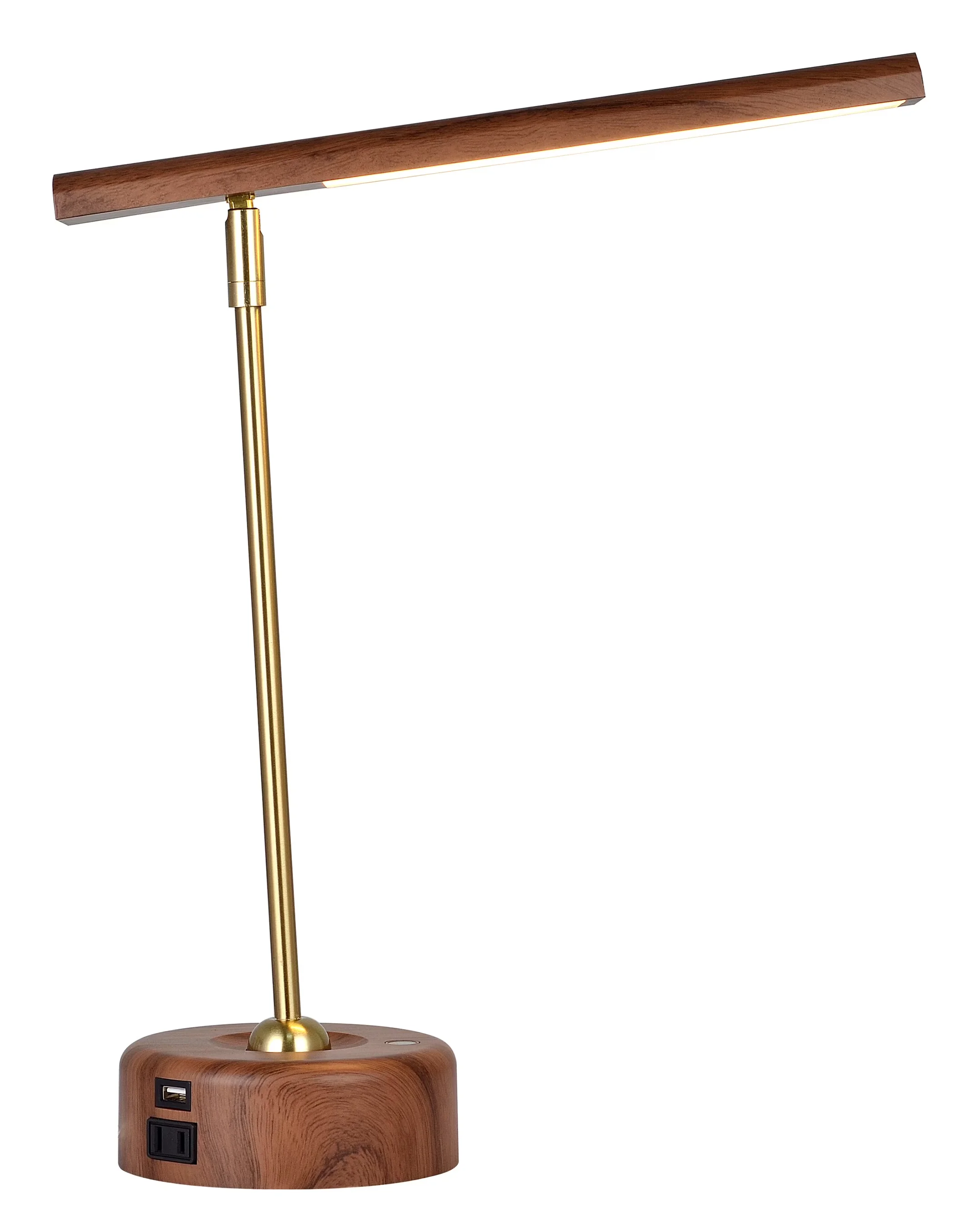 Modern Desk Lamp with LED, Touch Sensor, Modern - Plastic Brown for Multiple Applications Model 106FCE