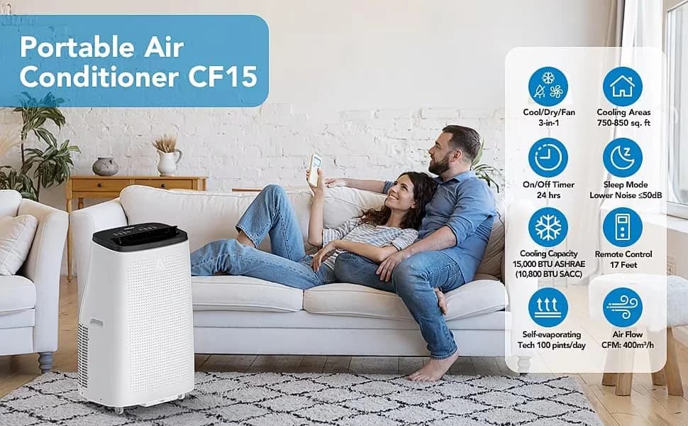Innovative Air Conditioner with 15000 BTU, Automatic Defrost Control, Portable - Model 18F9C3