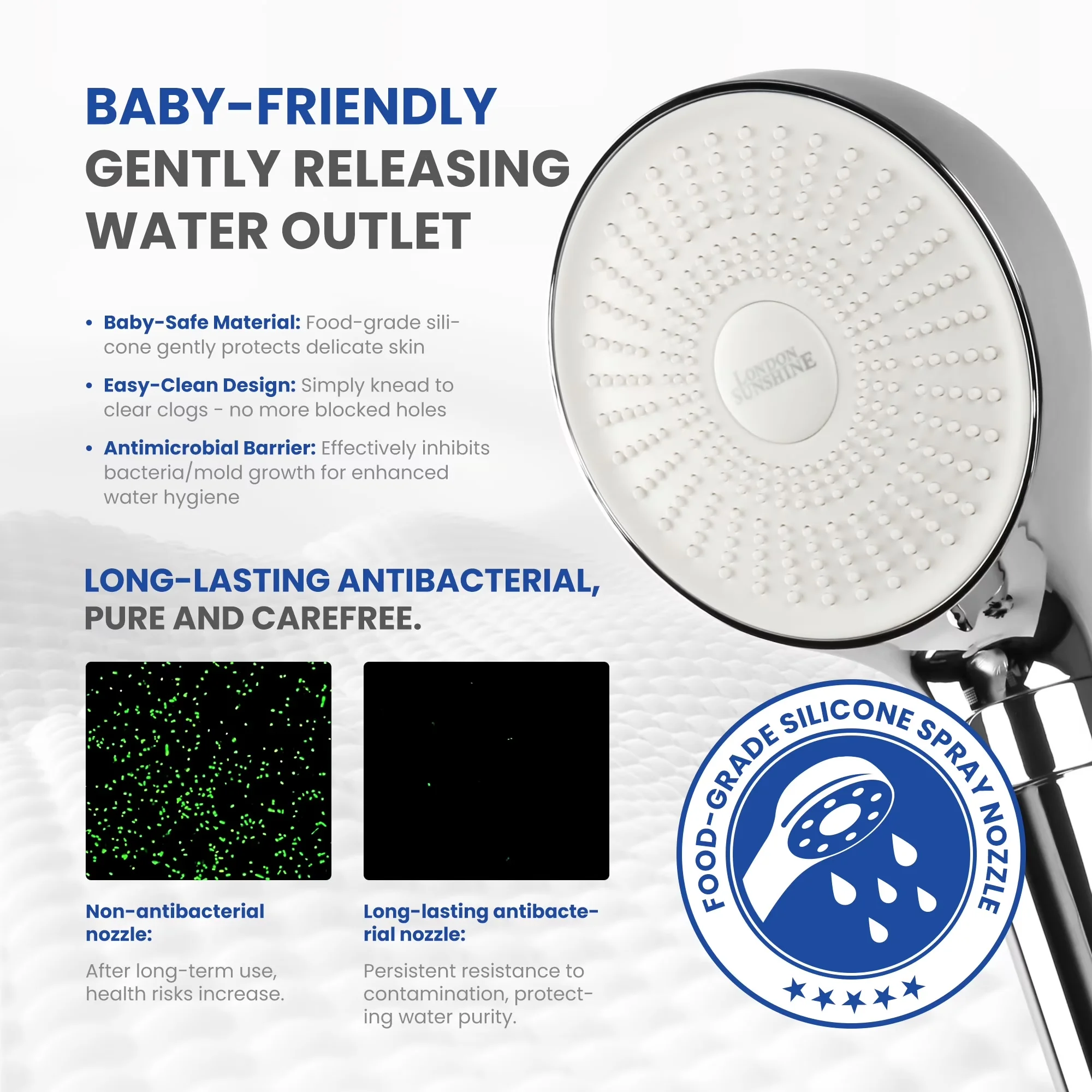 Efficient Shower Head with Easy To Install, Handheld Kit, Filtered - Abs Silver Model 99B658