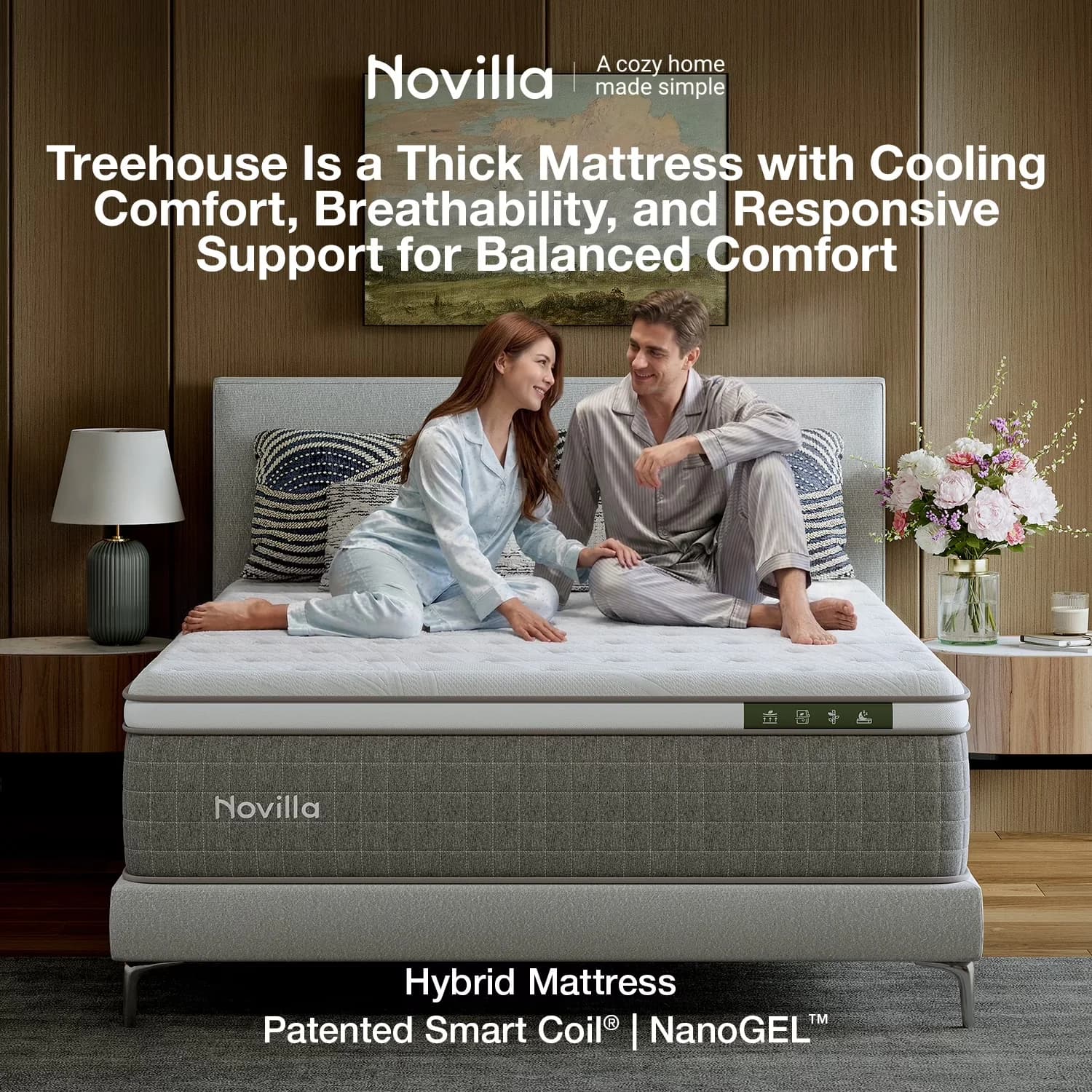 Versatile Mattresses Accessory with Cooling Technology, Mattress-In-A-Box, Breathable Construction - White Hybrid Model CF5F8F