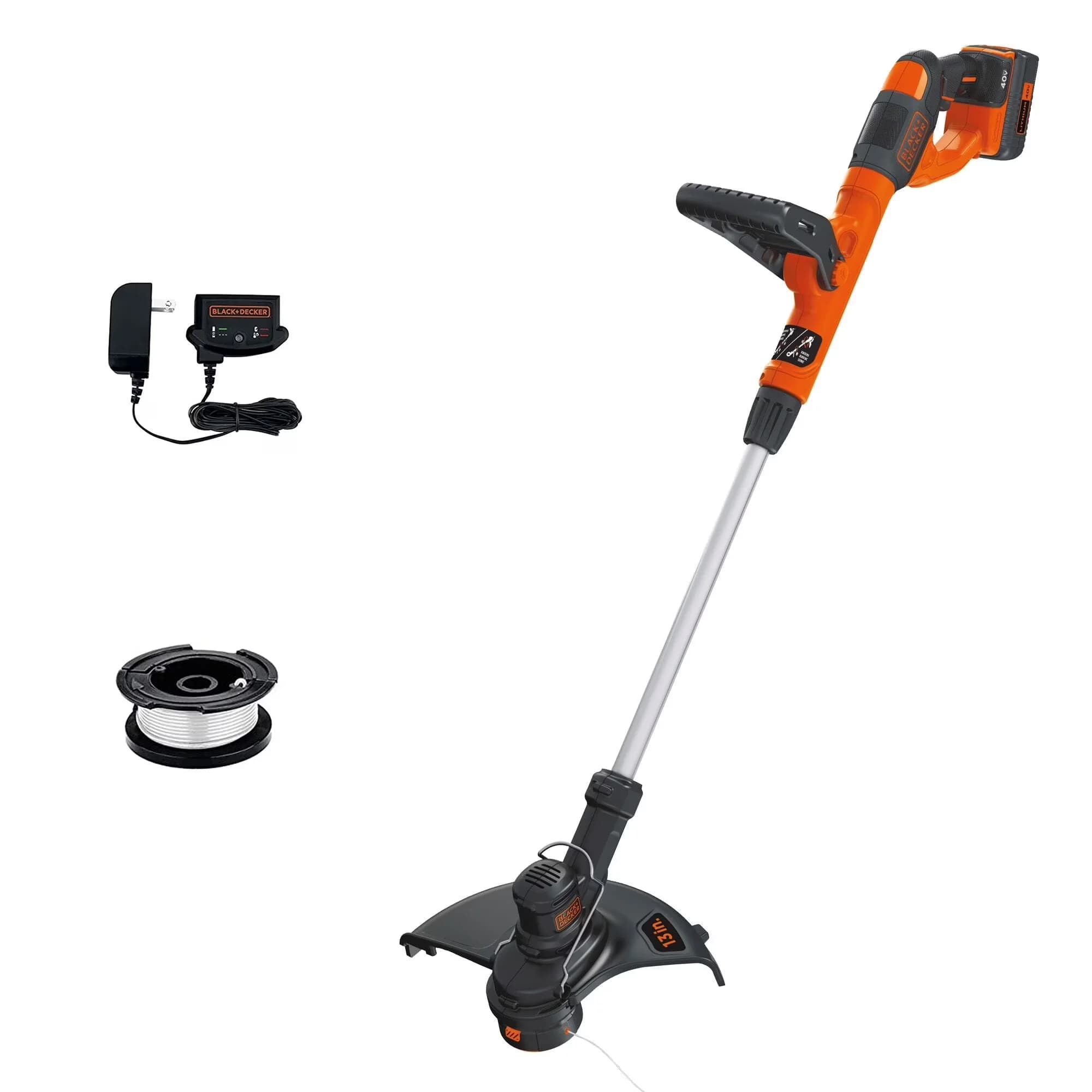 String Trimmer Versatile with Battery, 40V, 40V MAX* Lithium - Orange - Contemporary Style Model 8B81D4