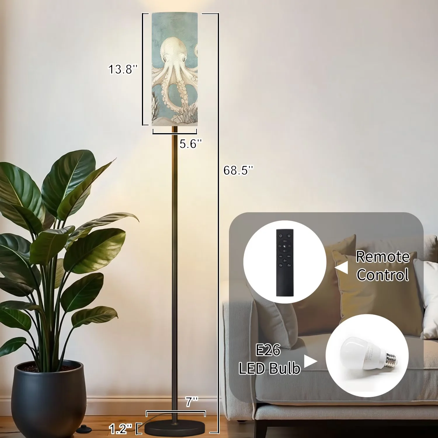 Efficient Led Lighting with LED, Standard Lamps, Art Deco - Metal Multicolor Model 748A40