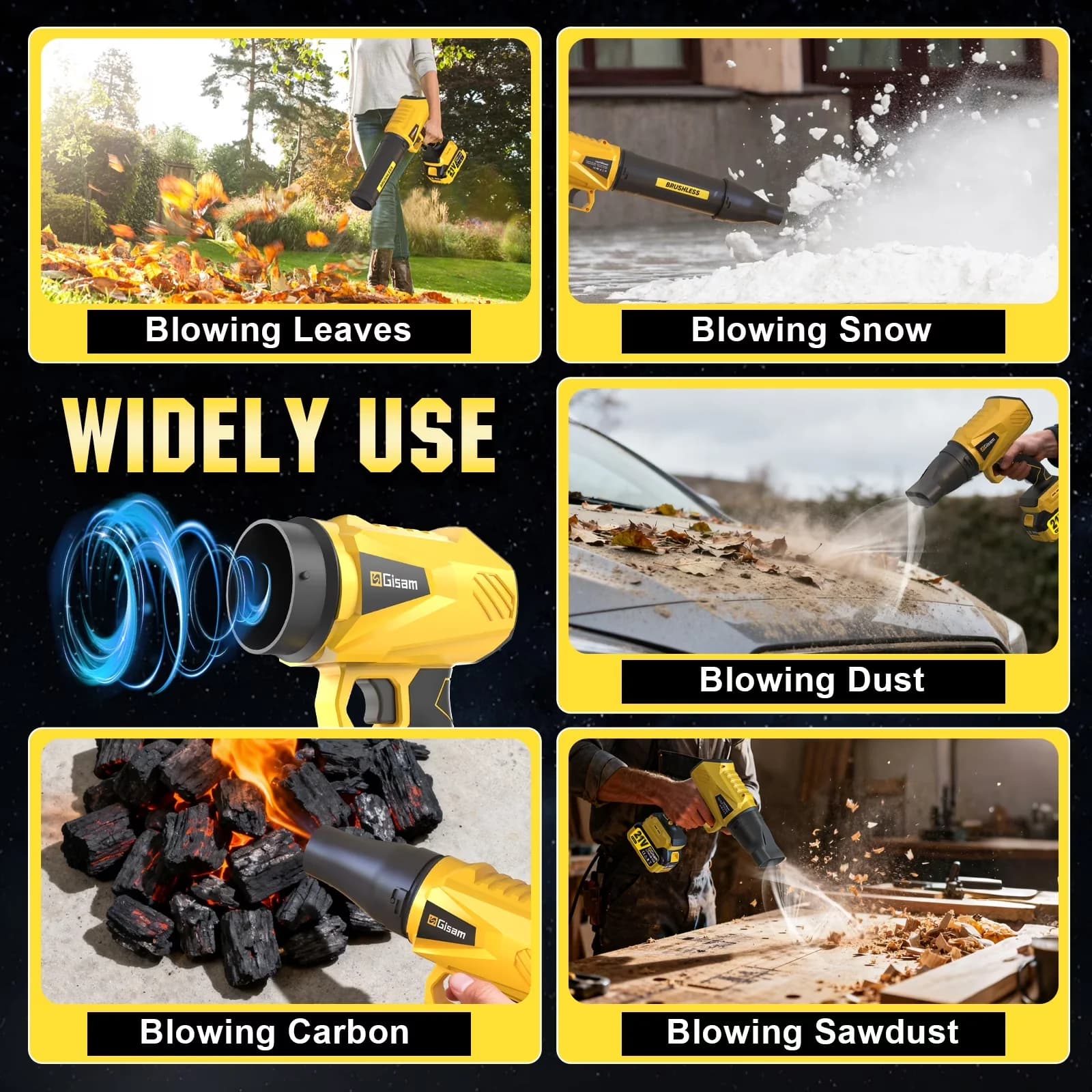 Quality Leaf Blower with Battery, 2 X 4.0Ah Batteries - 800CFM - Ergonomic Design Model ECCD2F