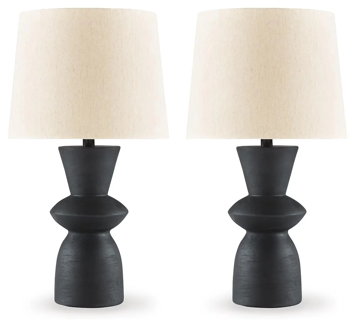 Sleek Table Lamp with Incandescent, Modern, Scarbot Modern Angular Lamps - Black Paper Composite Model A99C1C