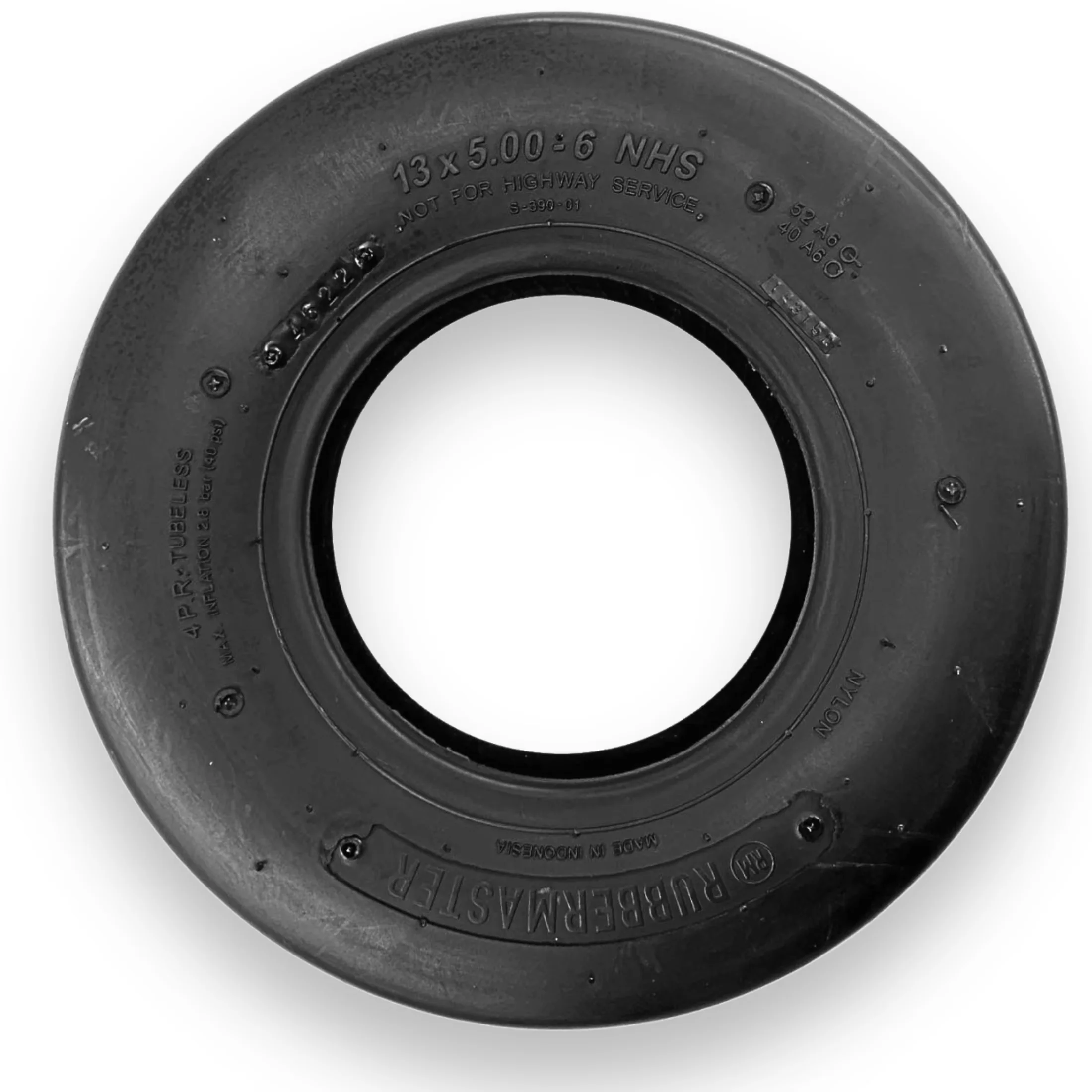 Versatile Lawn Mower Tire with Smooth, 13x5.00-6 Smooth 4 Ply Tubeless - Model E33567