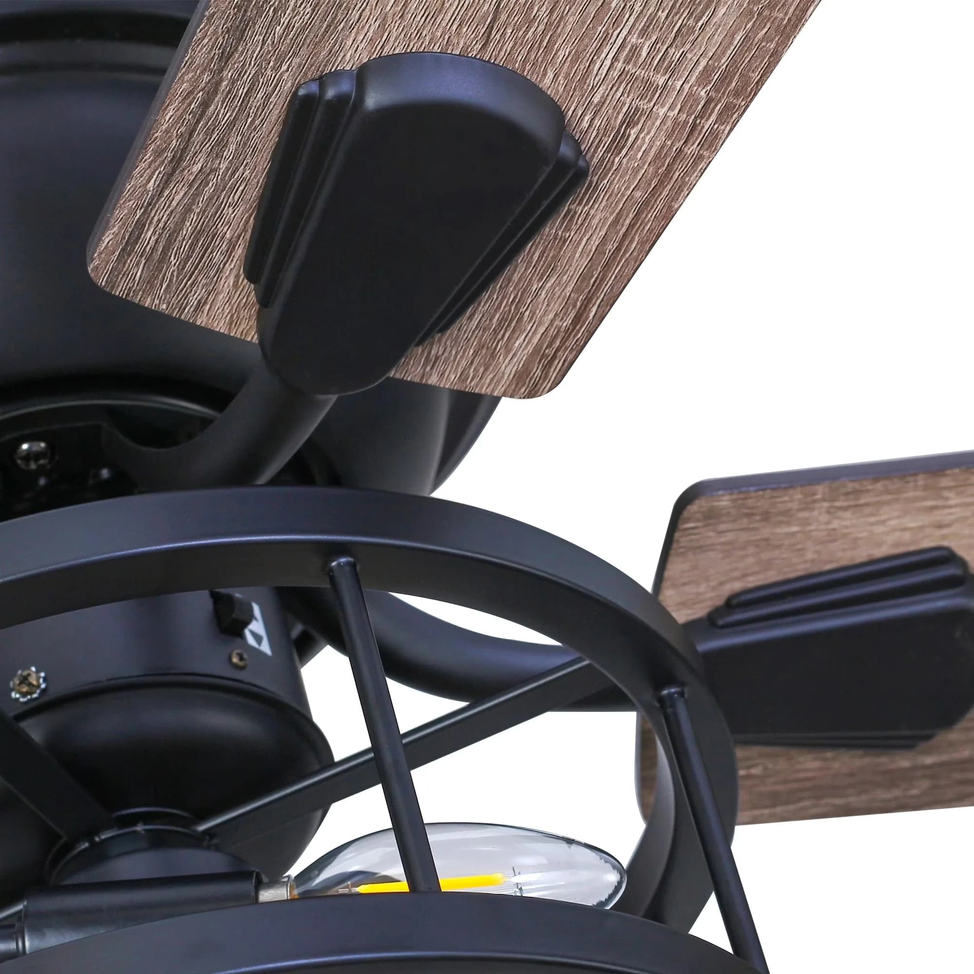 Reliable Ceiling Fan with Incandescent, Remote Controlled, Lights and Remote - Black Metal Model B0C01A