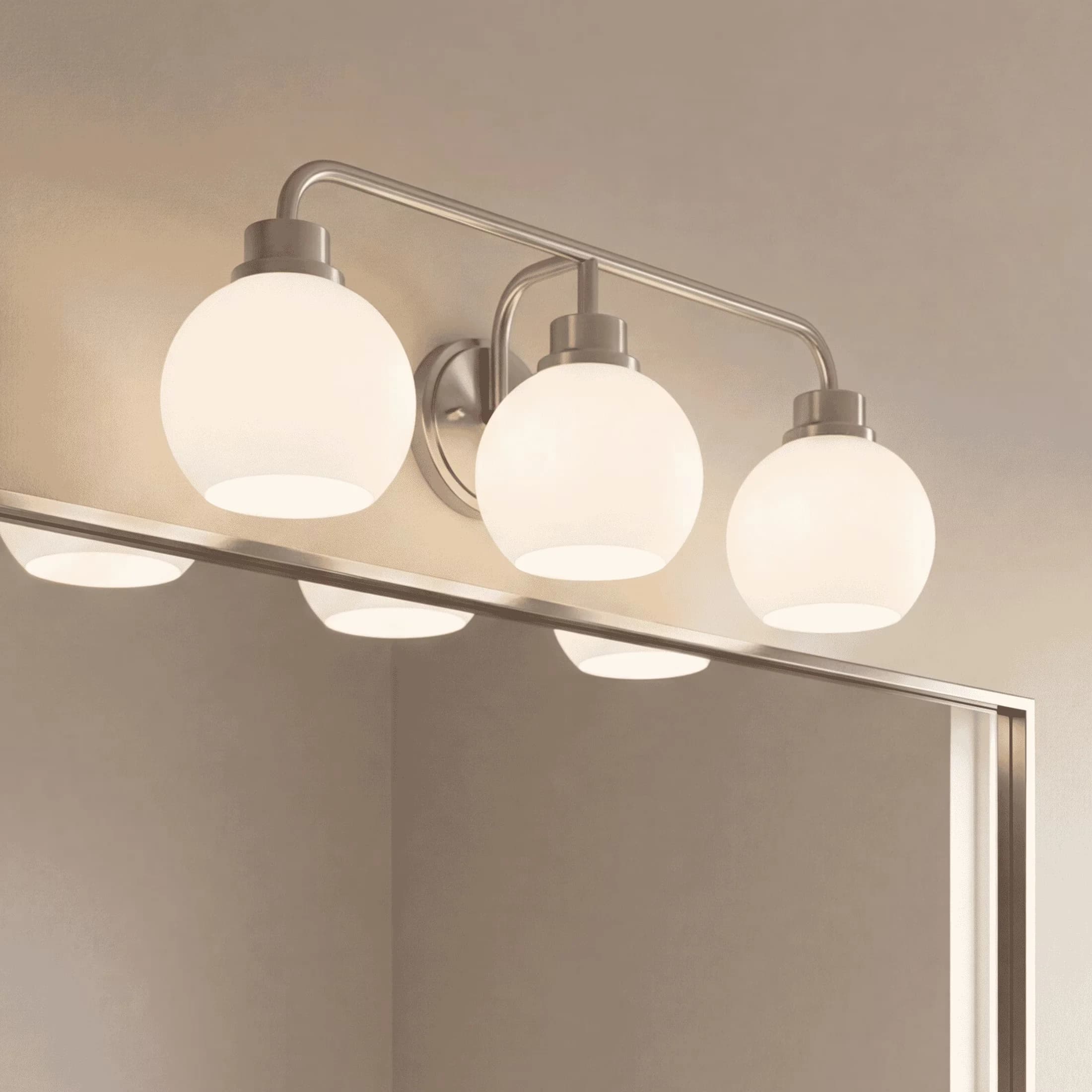 Versatile Ceiling Lights Fixture with Transitional, Bathroom Vanity Light in Brushed Nickel - Silver Model 02C44F