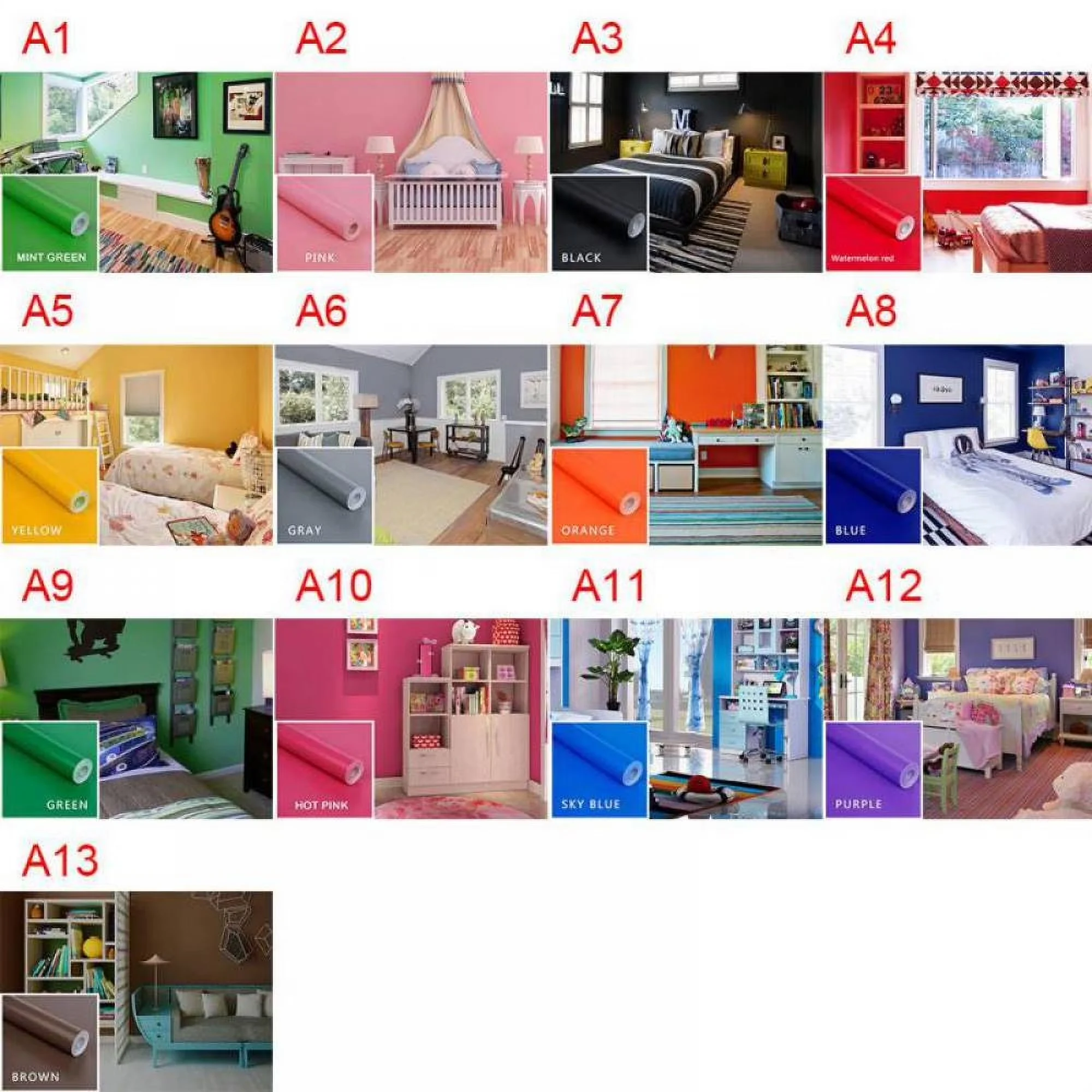 Premium Wallpaper with Removable, 15.7" x 23.6" Peel and Stick - Gray Pvc Model 351413