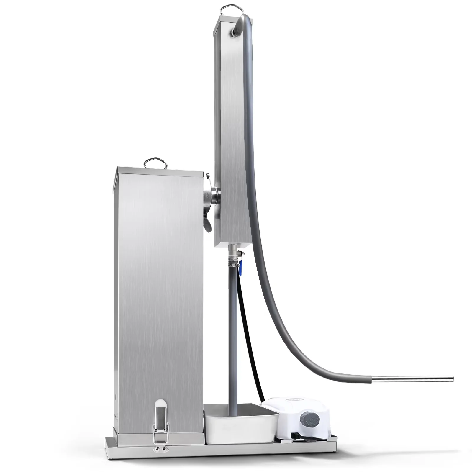 Smoker Premium with Cold Smoker, Portable BBQ Accessory - Silver Stainless Steel for Outdoor Model 8AE64F