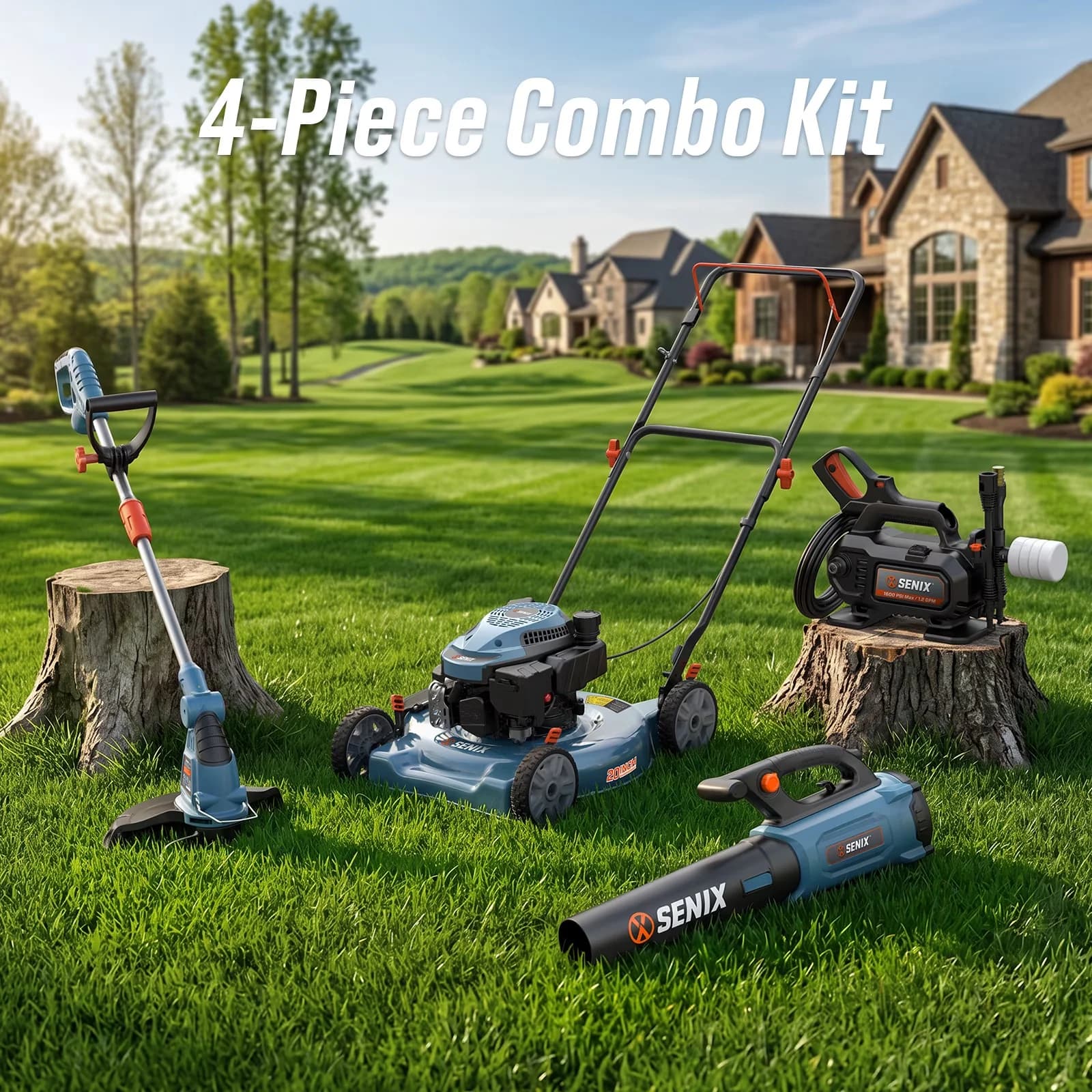 Sleek Pressure Washer with Telescoping, 700 CFM Blower & 1600 PSI, 13" Weed Eater - Model 73A125