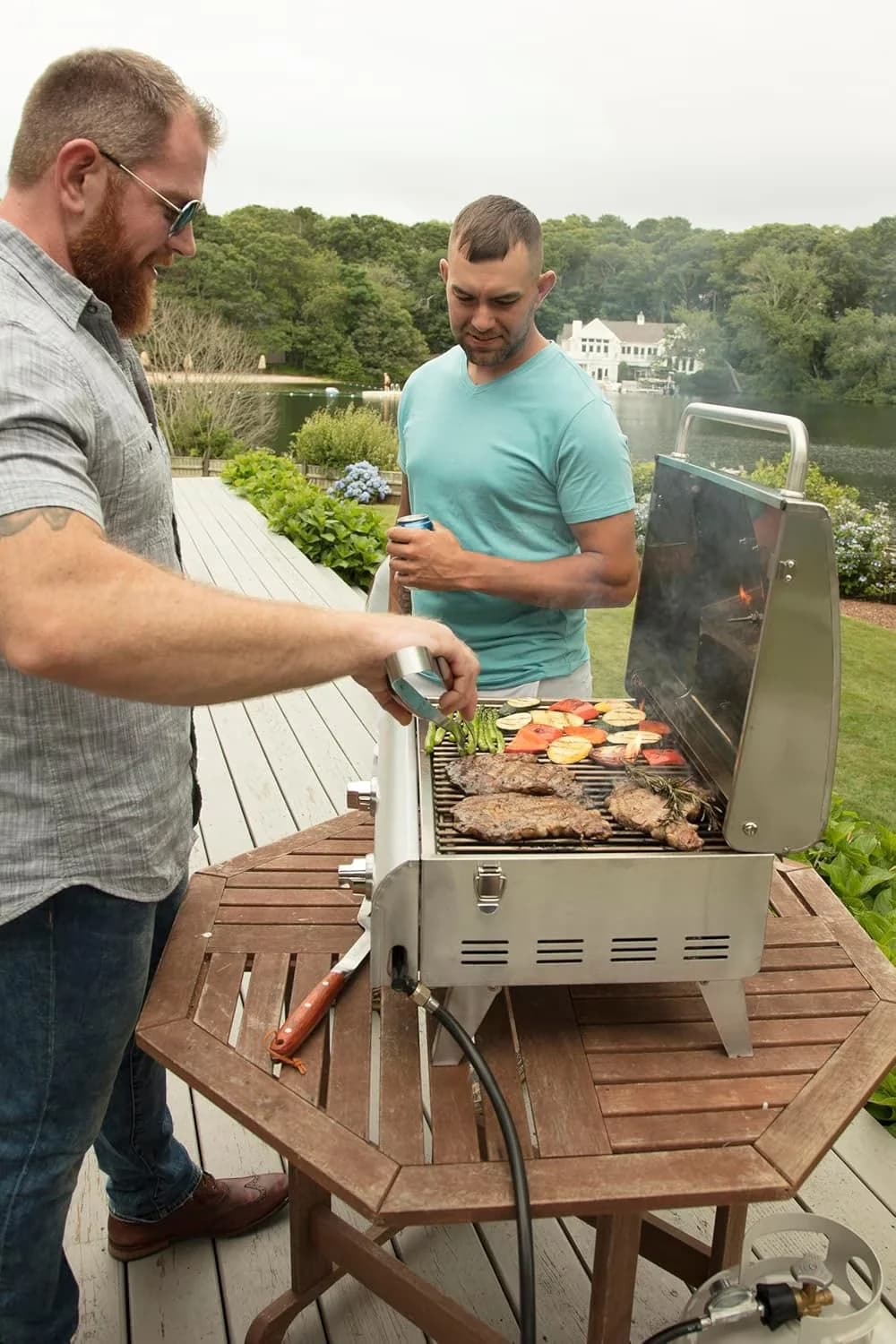 Essential Gas Grill with Portable, Silver - Stainless Steel Chef for General Purpose Model C89924