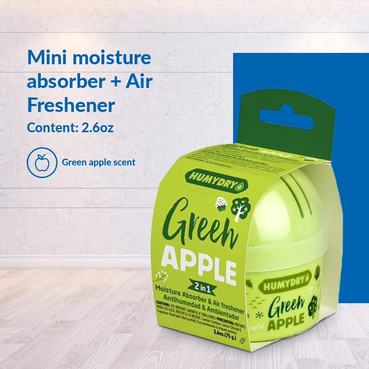 Versatile Dehumidifier with Automatic Shut-Off, Green Apple Fragrance, Moisture Absorber - Multicolor Model EE3F4F