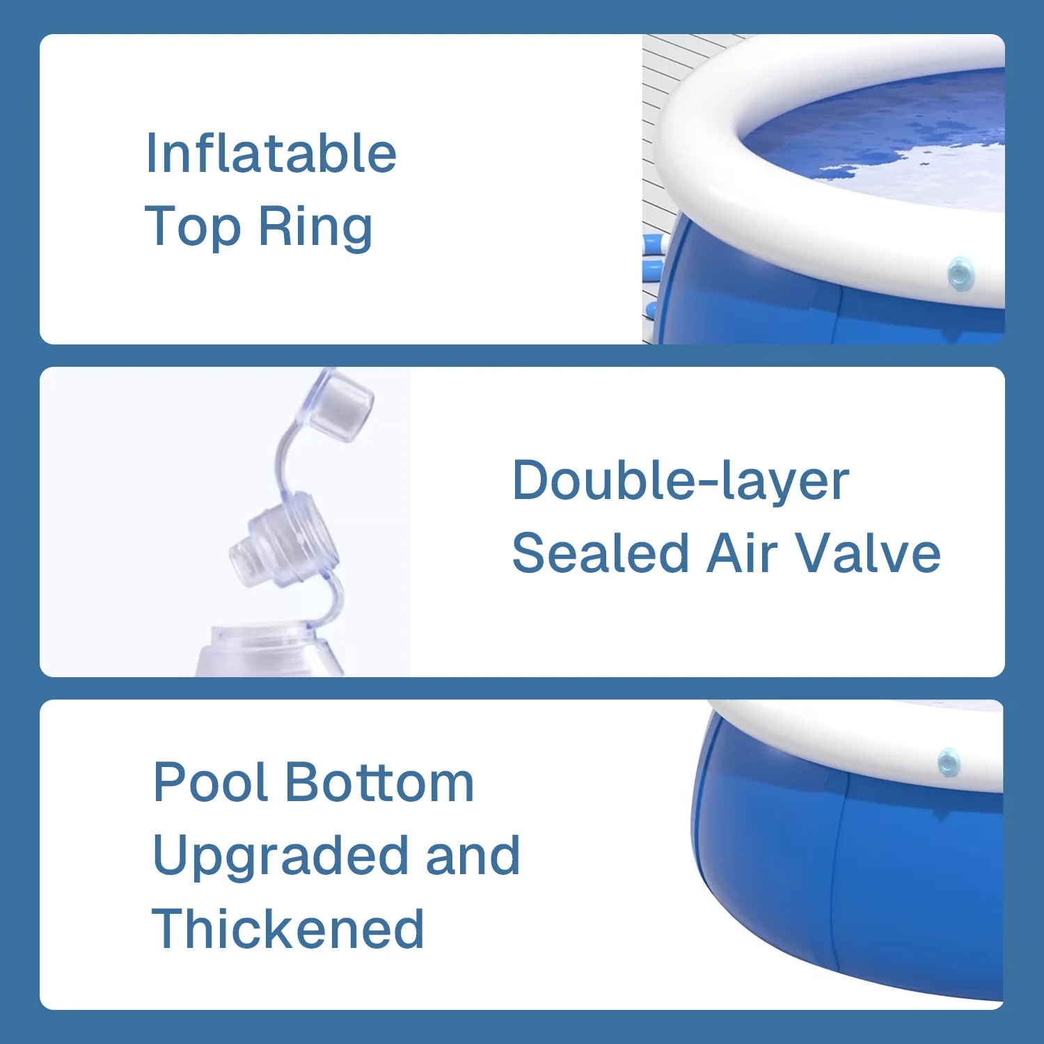 Reliable Inflatable Pool with Uv Resistant, Puncture Proof, 10’ x 30” Above Ground Swimming - Model A2D94F