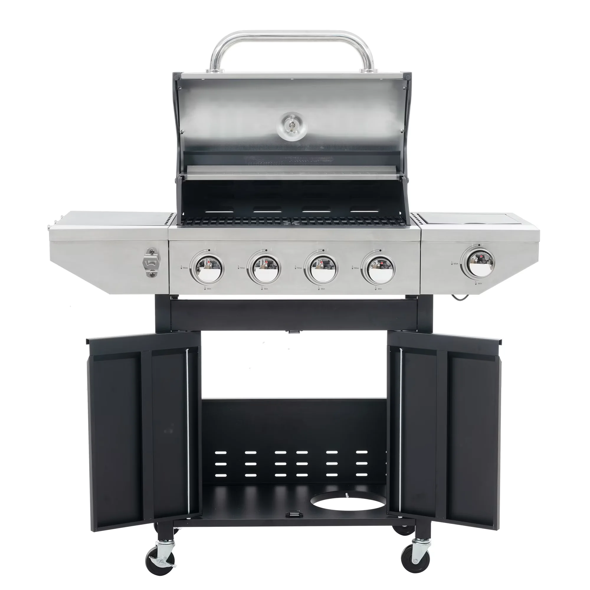 Premium Gas Grill with 46500 BTU, Rust Resistant - Silver Stainless Steel Model 59E32E