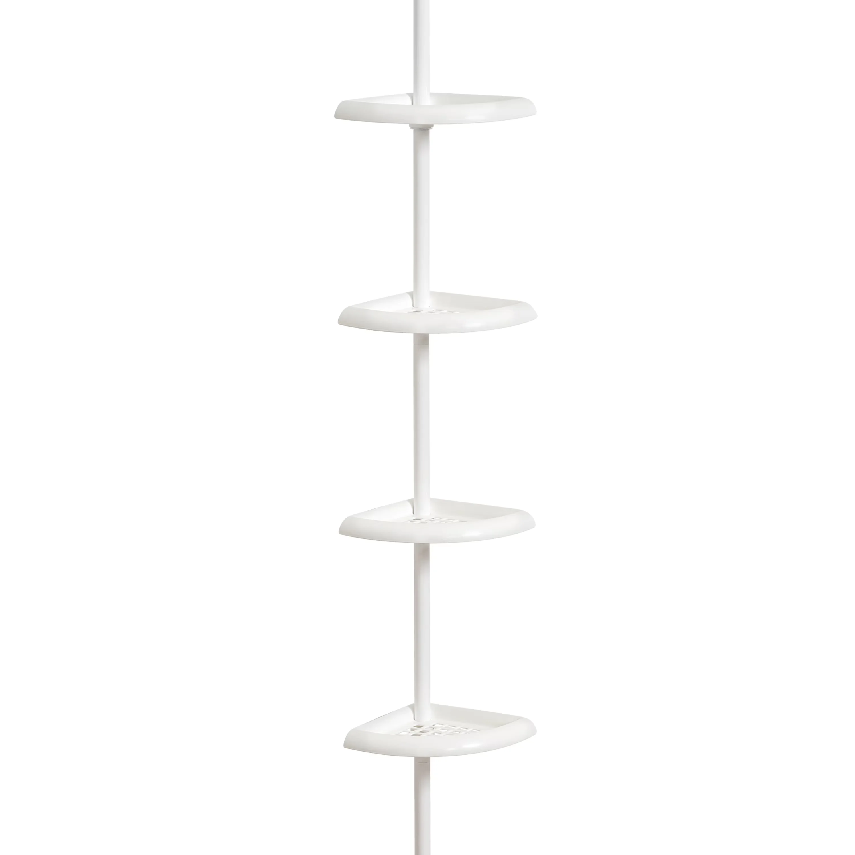 Stylish Bathroom Renovation with Rust Resistant, White Shower Caddy, 4 Shelves - Plastic White Model 611294