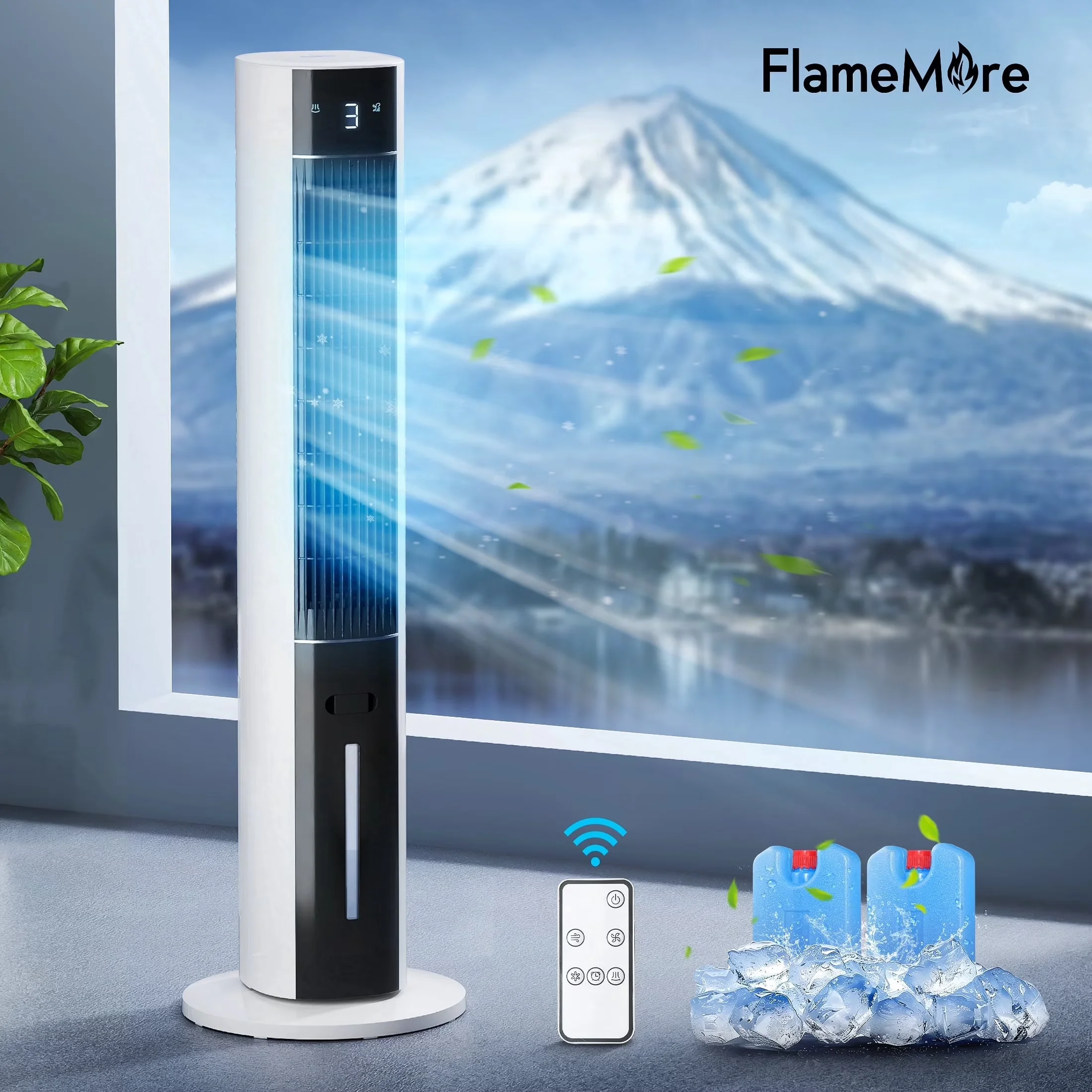 Stylish Air Conditioner with White&Black, Evaporative Cooler Portable Conditioners - Model 891303