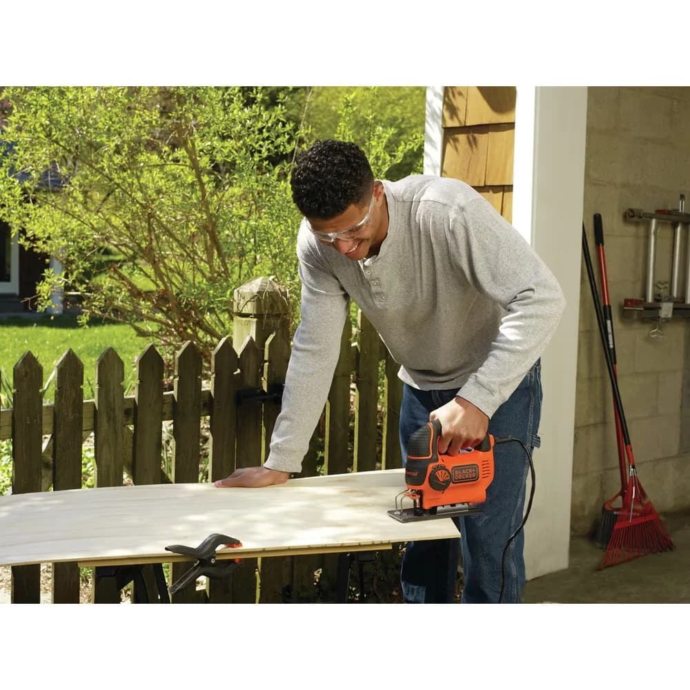Power Saw Quality with Adjustable, Variable Speed, Curve Control 5-Amp Jig - Black Model FE75A8