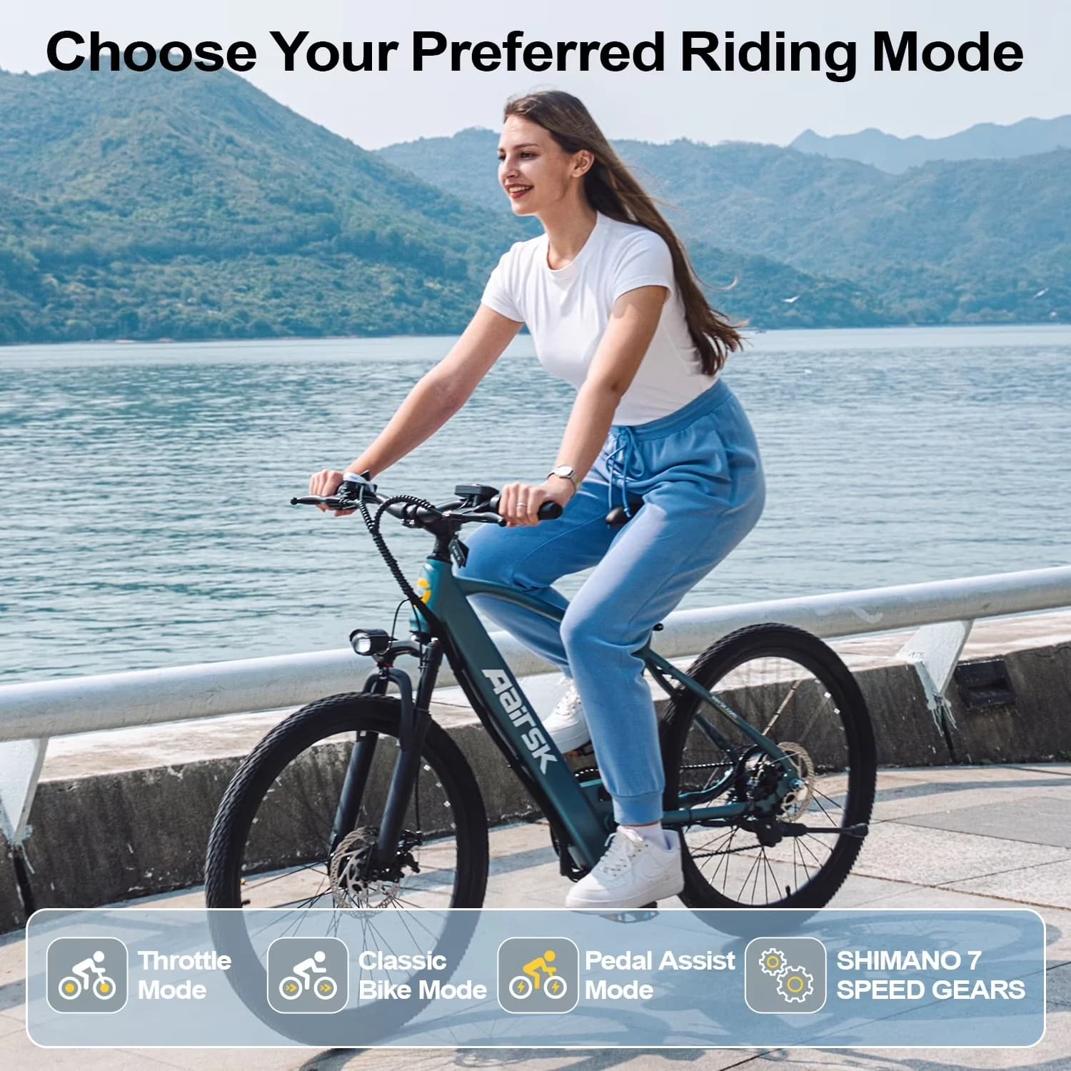 Durable Electric Bike with Battery, 400W, 24"Electric - Blue - Durable Build Model DEE0DF