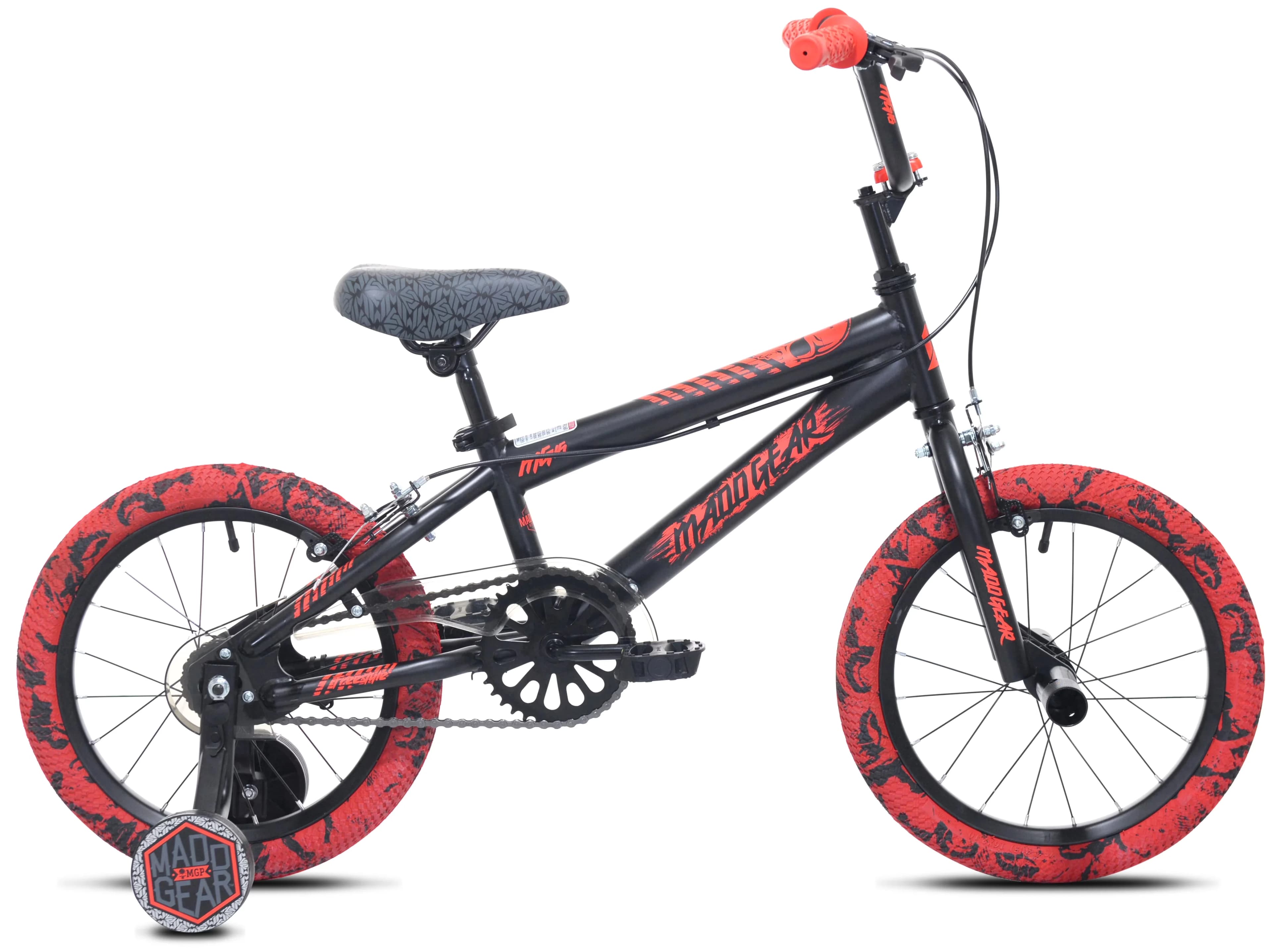 Premium Kids Bike with Adjustable Seat Height, Four Bolt Stem, 16" Boys MaddGear - Red Model D47530