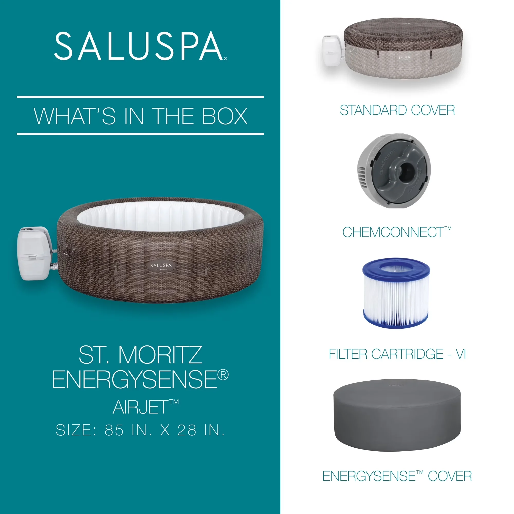 Hot Tub Stylish with Energy Efficient, 85 x 28 in, Round - 5-7 - Low Maintenance Model 2E06F4