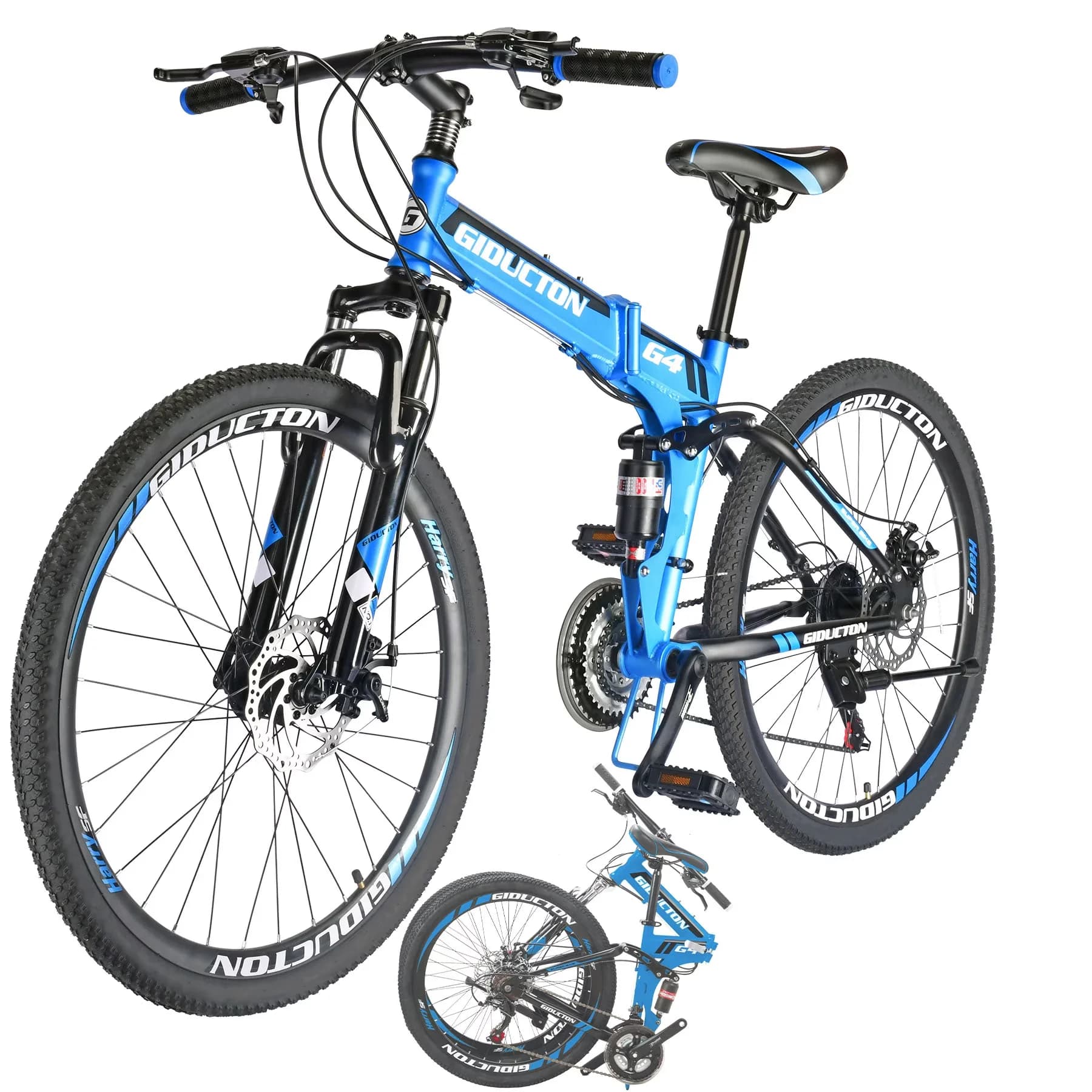 Innovative Mountain Bike with Foldable, Blue", 21-Speed - Blue - Built to Last Model BB0593