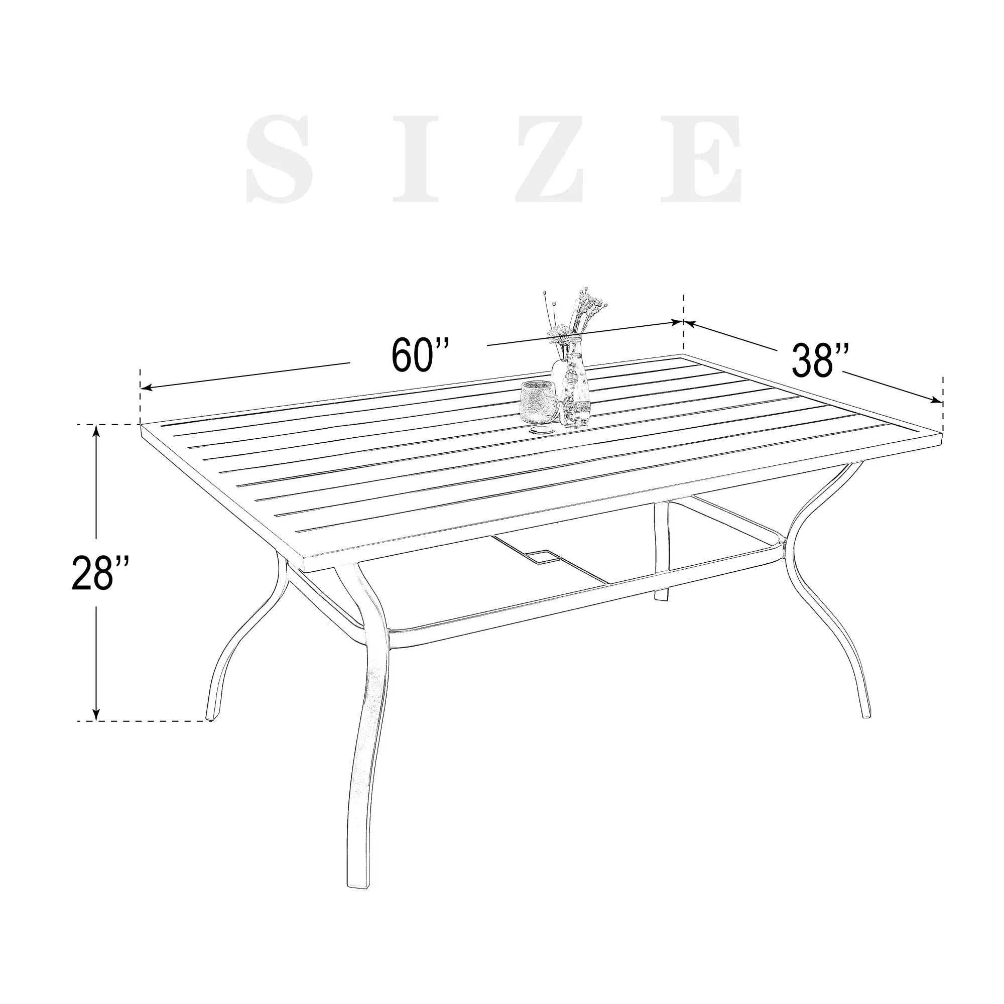 Premium Patio Conversation Set with Weatherproof, Outdoor Furniture, 1.6" Umbrella Hole - Pe Rattan, Olefin, Steel Black Model 6E0CDC