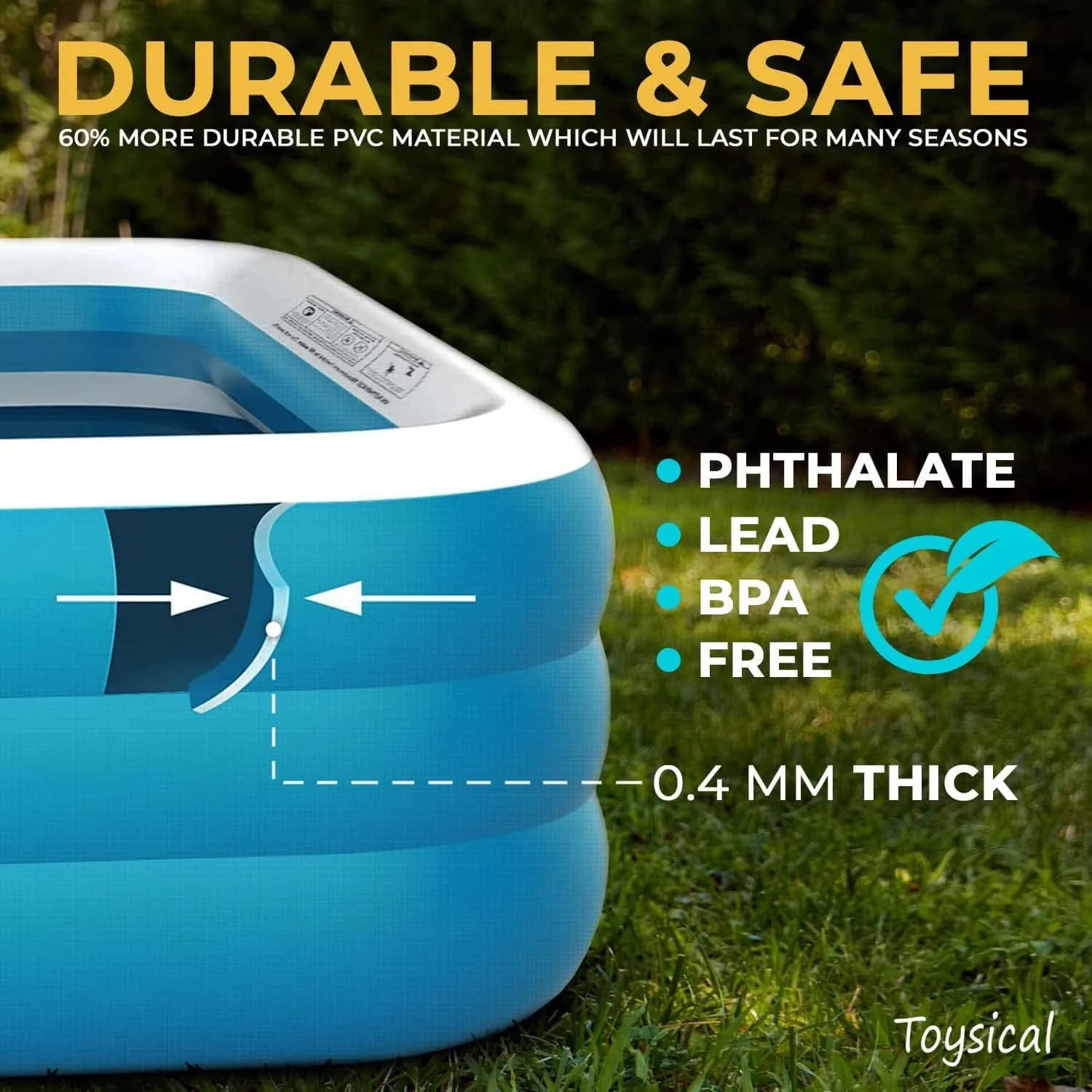 Inflatable Pool Professional with Air Pump, 118 x 72 x 22” Above Ground - Blue Model 63F142