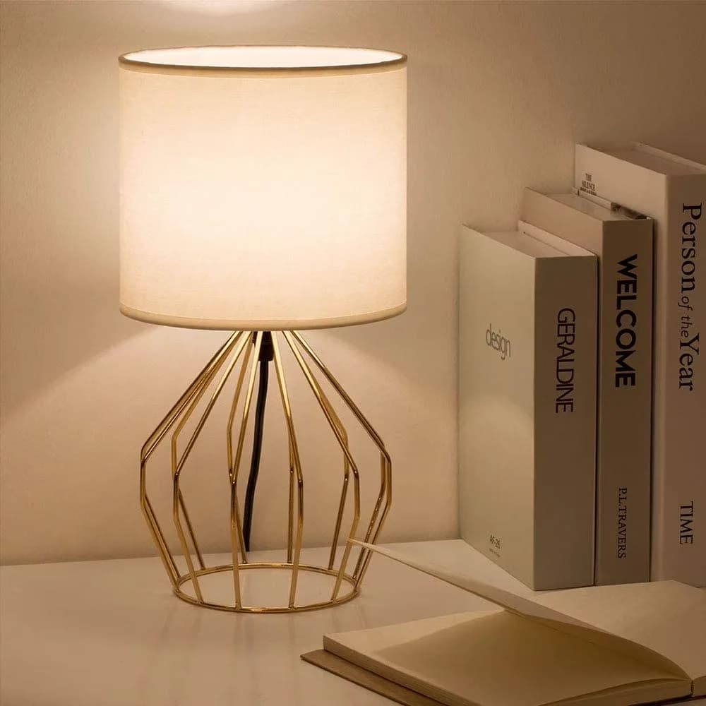 Table Lamp Modern with LED, Bedside Lamps, Modern - Gold, White, Multicolor Metal Model 693D94