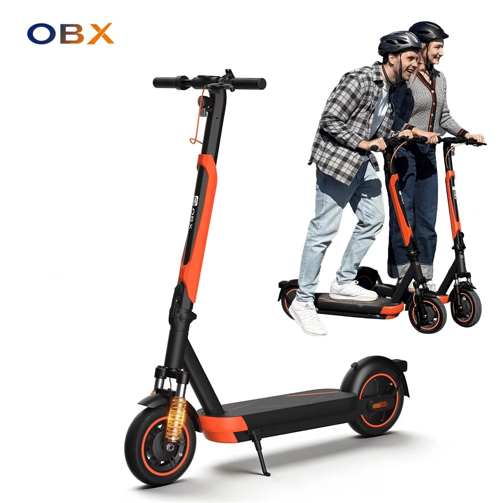 Sleek Scooter with 800W, Compact - Orange Aluminum Alloy 21MPH - Essential Collection Model 3D46CE