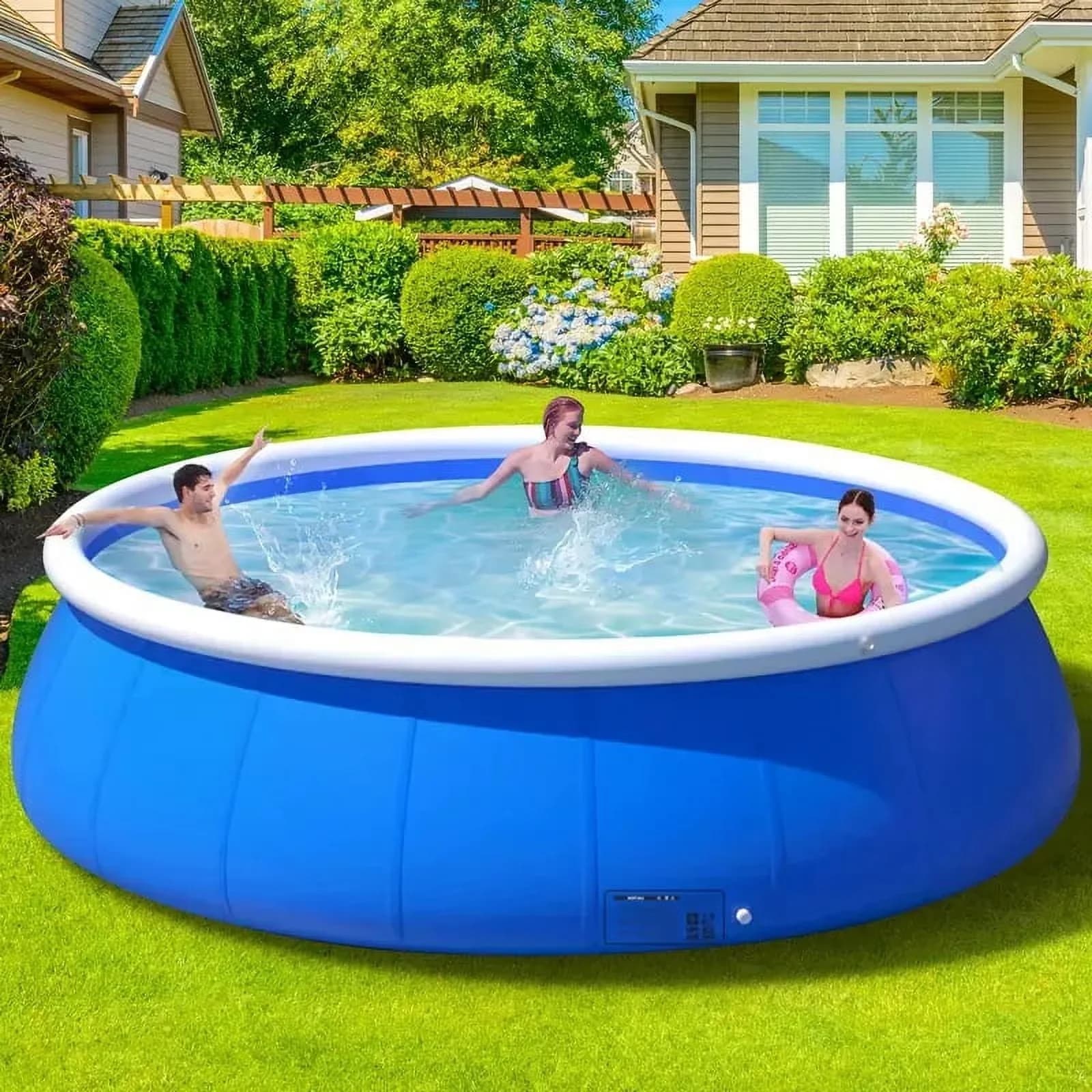 Quality Inflatable Pool with Puncture Proof, Fade Resistant, Uv Resistant - Blue Model 020A35