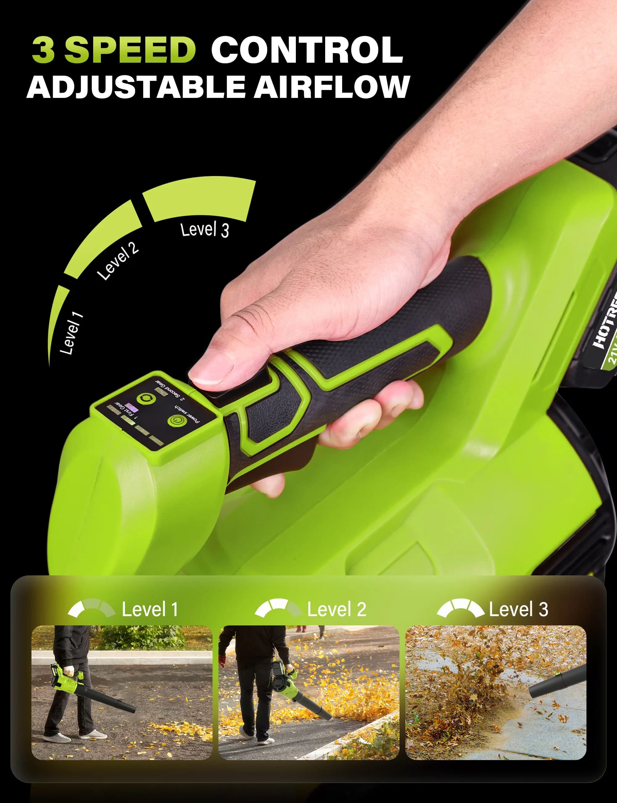 Compact Leaf Blower with Battery, Cordless, 600 CFM for Patio - 2 x 2 - Traditional Style Model 1C3828