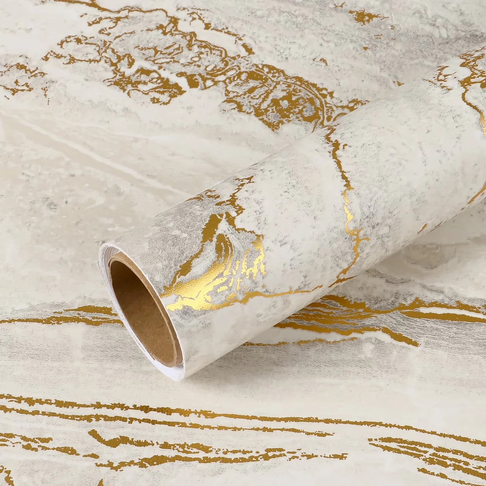 Wallpaper Classic with Waterproof - Vinyl Beige for Kitchen, Bathroom - Space-Saving Design Model AFF39C