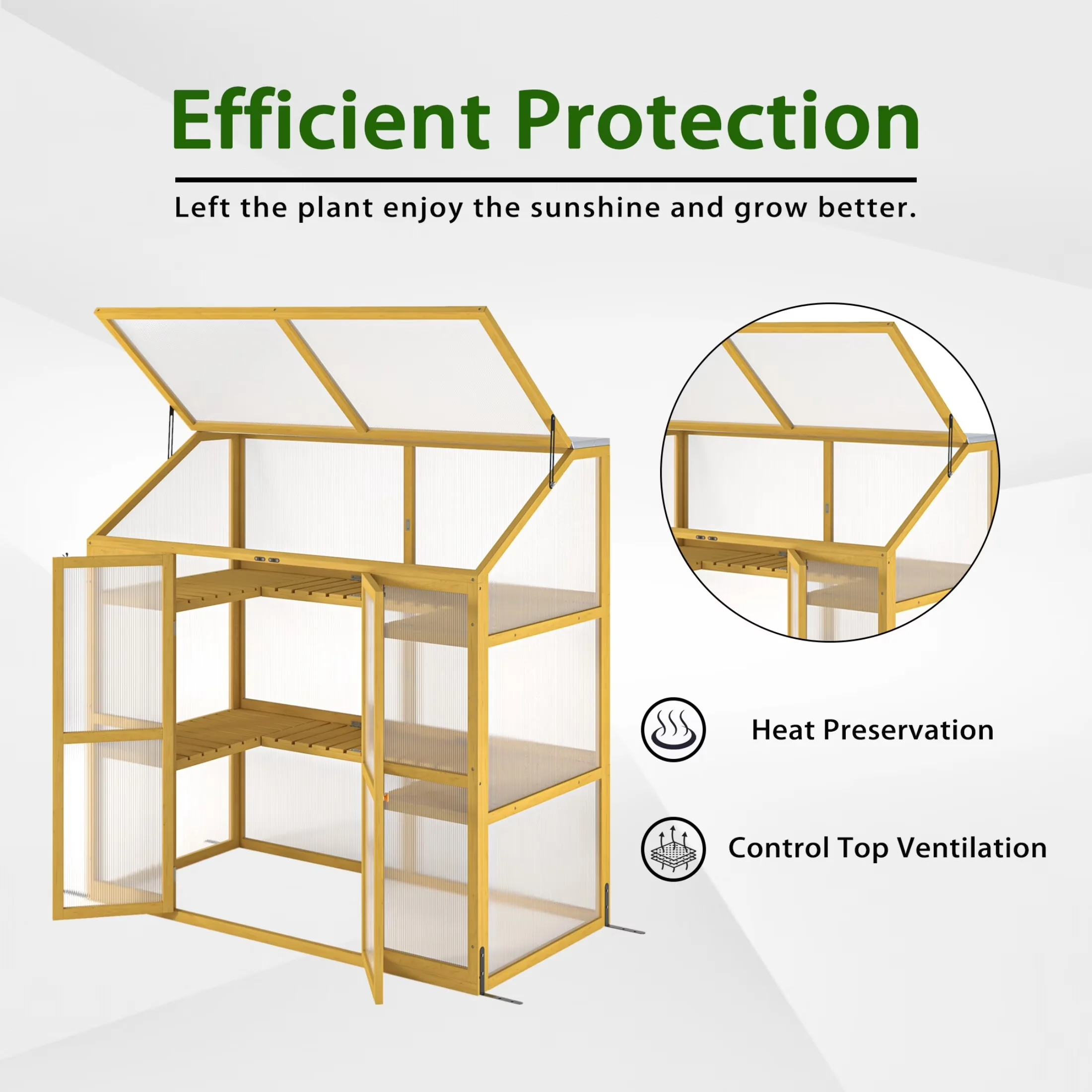 Essential Shed with Uv Resistant, Main Color: Natural - Natural for Garden Model 33CC52