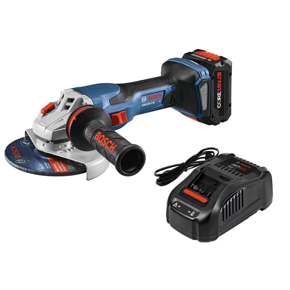 Modern Factory Reconditioned with 18V, 6 in. Cordless Angle Grinder Kit, Slide Switch (8 Ah) (Refurbished) - Model 5B1BBA