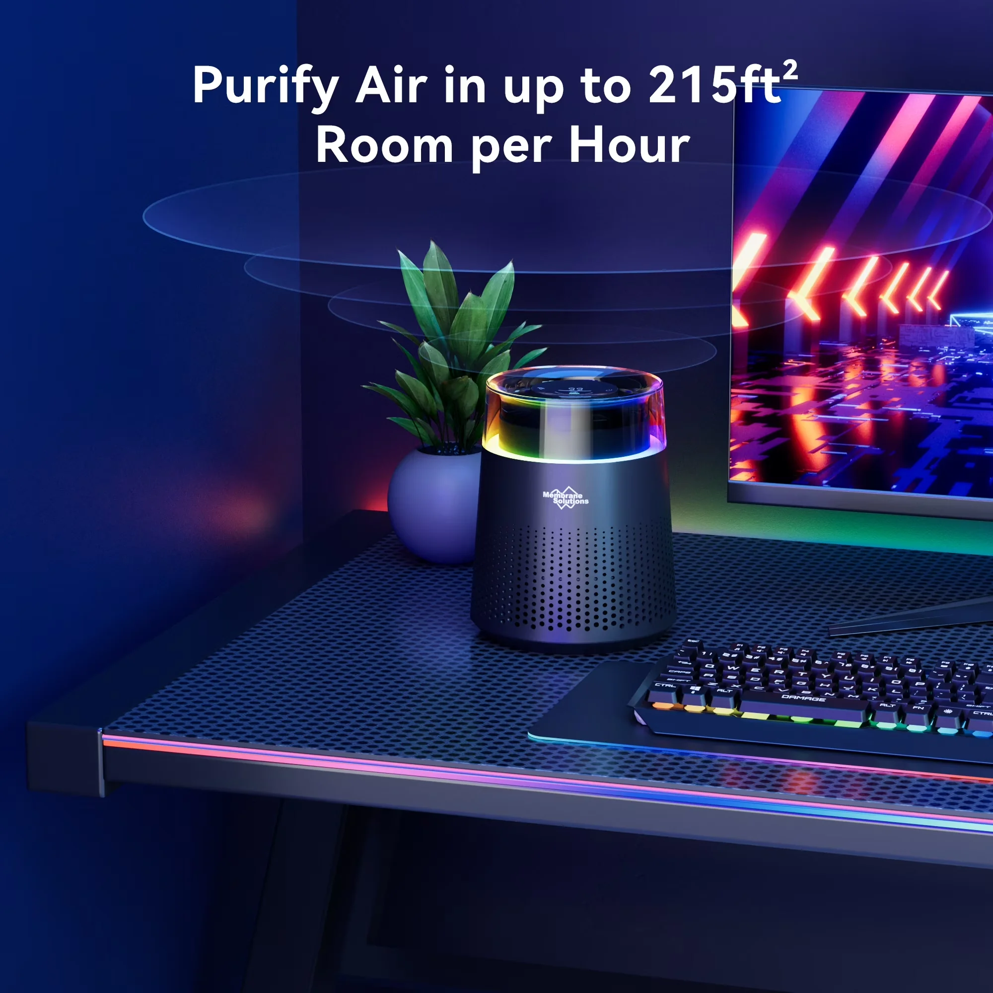 Reliable Air Purifier with LED, Filter Change Indicator, Variable Speed - Model 7324C8