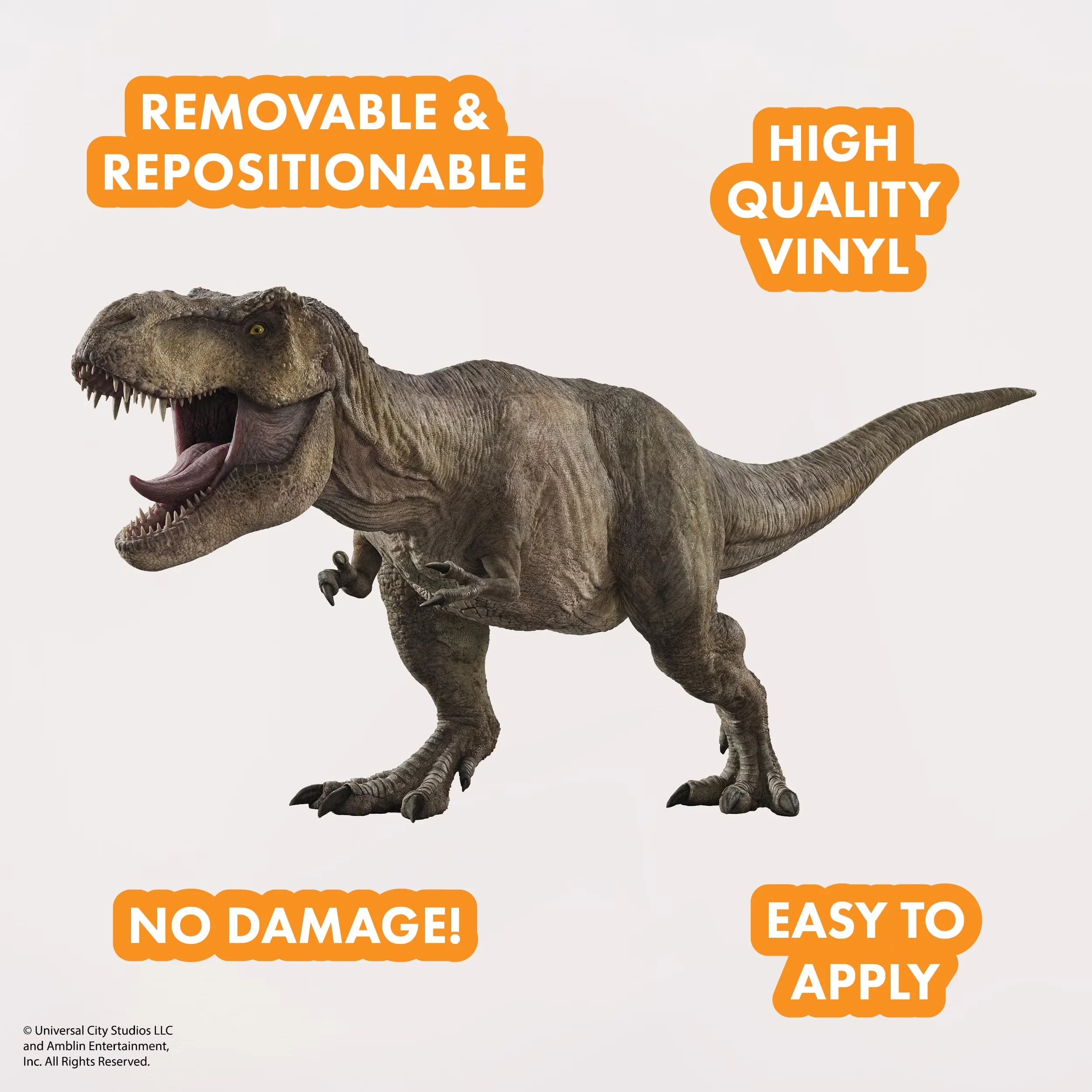 Stylish Wallpaper Wall Decals Wall Covering with Jurassic Park T-Rex Decal, Large Dinosaur Sticker, 3D Augmented Reality Interaction... Model 164EEE