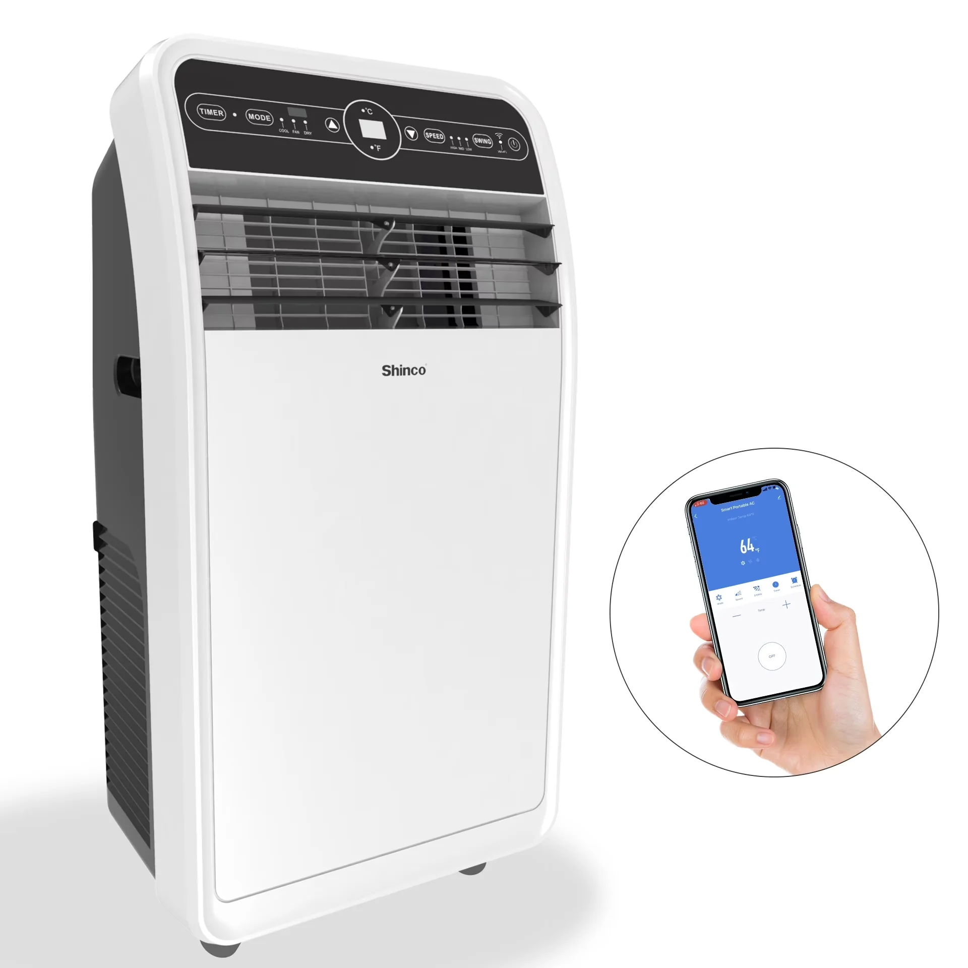 Innovative Air Conditioner with 7800 BTU, Weight: 61.73 lbs, Size: 17.4 x 13.4 x 32.7 in - White Model CDEBAC