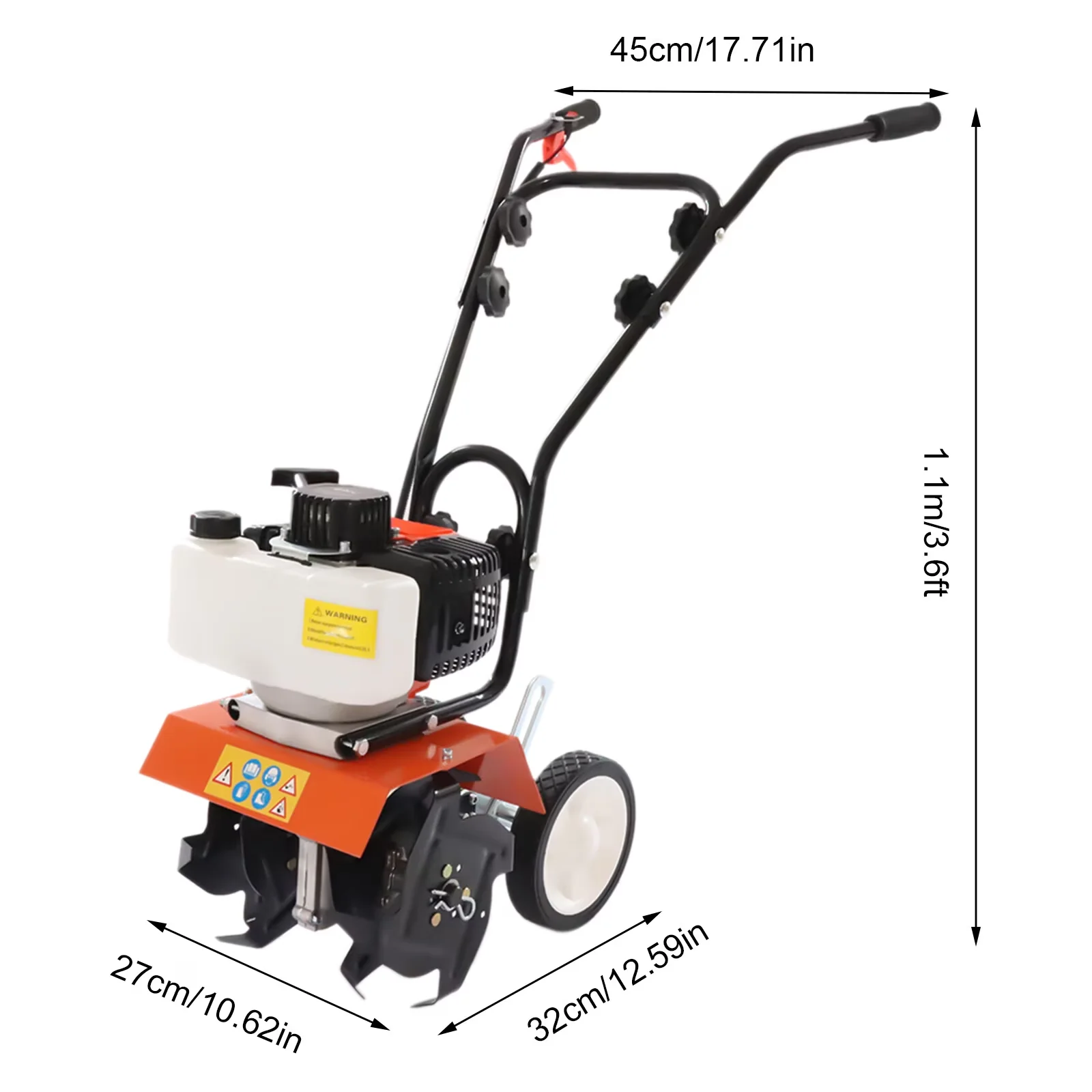 Efficient Trillers Cultivator with Widened Mud Flap Cordless, Long Handle Strong Power Garden - Model A2F996