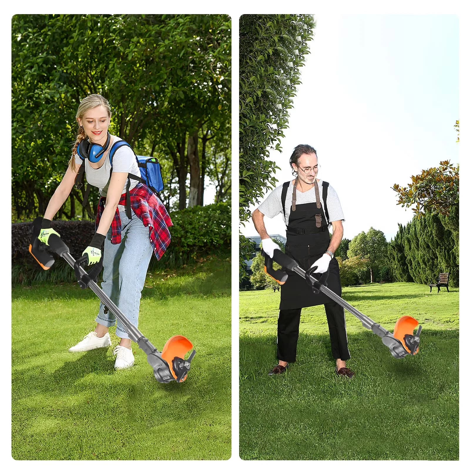 Essential String Trimmer with Battery, 24V, G·PEH Weed Wacker Grass - Black for Home, Garden Model 3EA20F