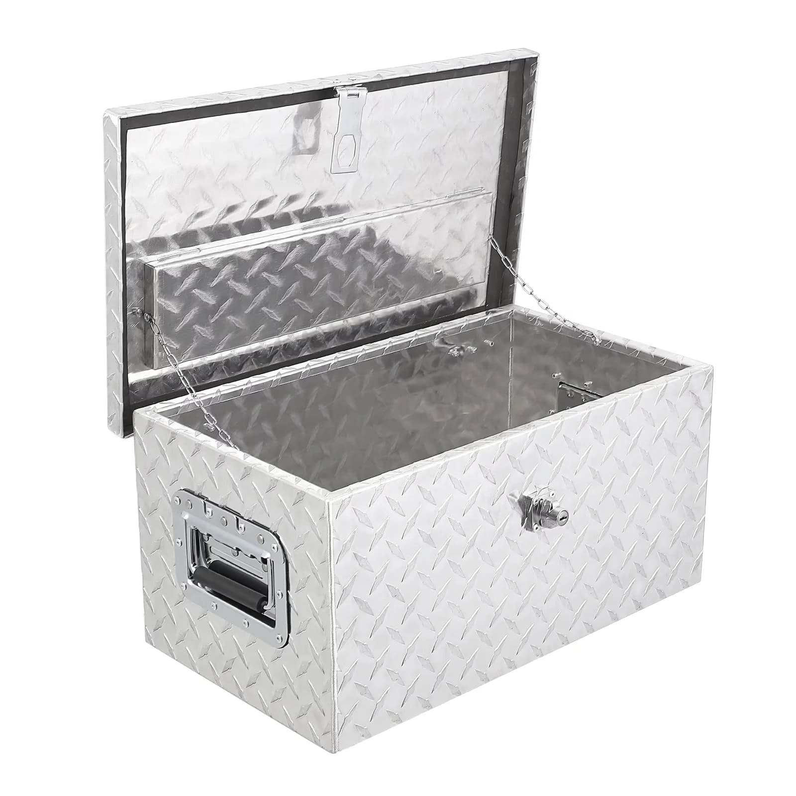 Modern Toolstorage with Waterproof, Lockable, Lock & Keys - Silver Aluminum Model 97B9E0