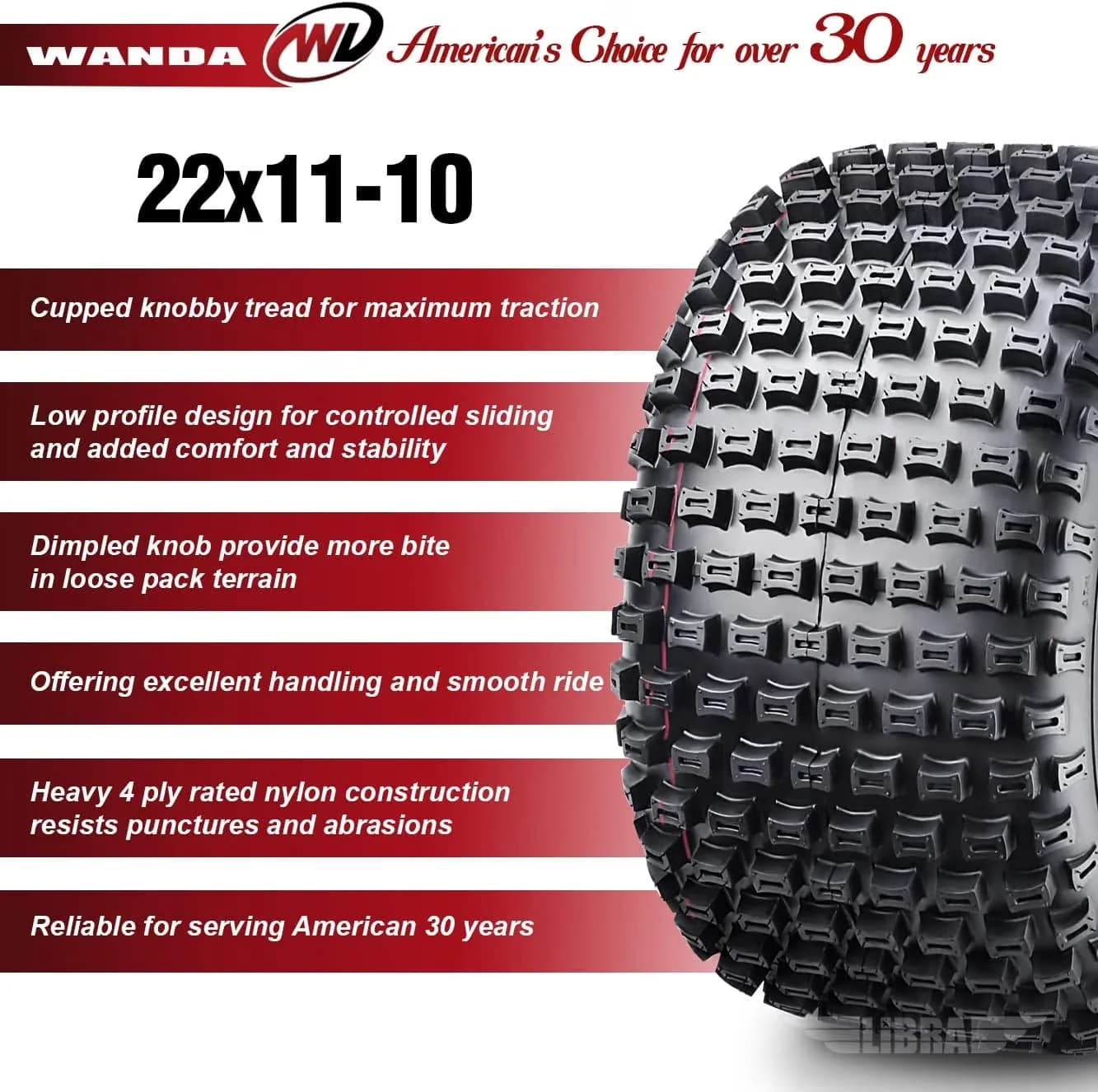 Atv Tire Durable with Puncture Resistant, Tires only, no rims included - Model 4E528B